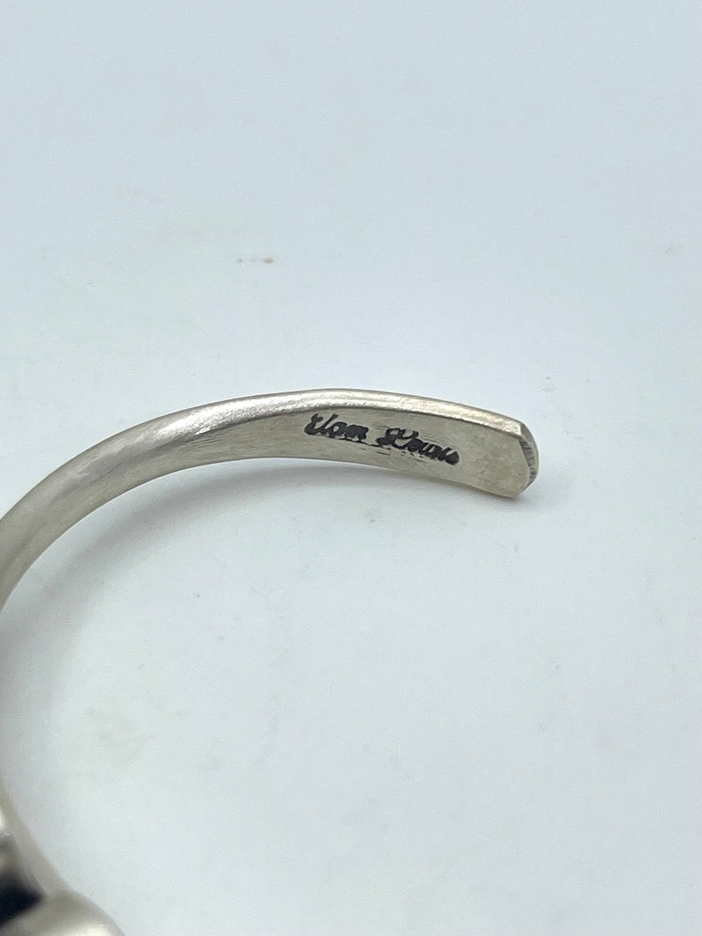 5.75"-7"  7 Stone Golden Hills Turquoise Cuff by Tom Lewis, Navajo