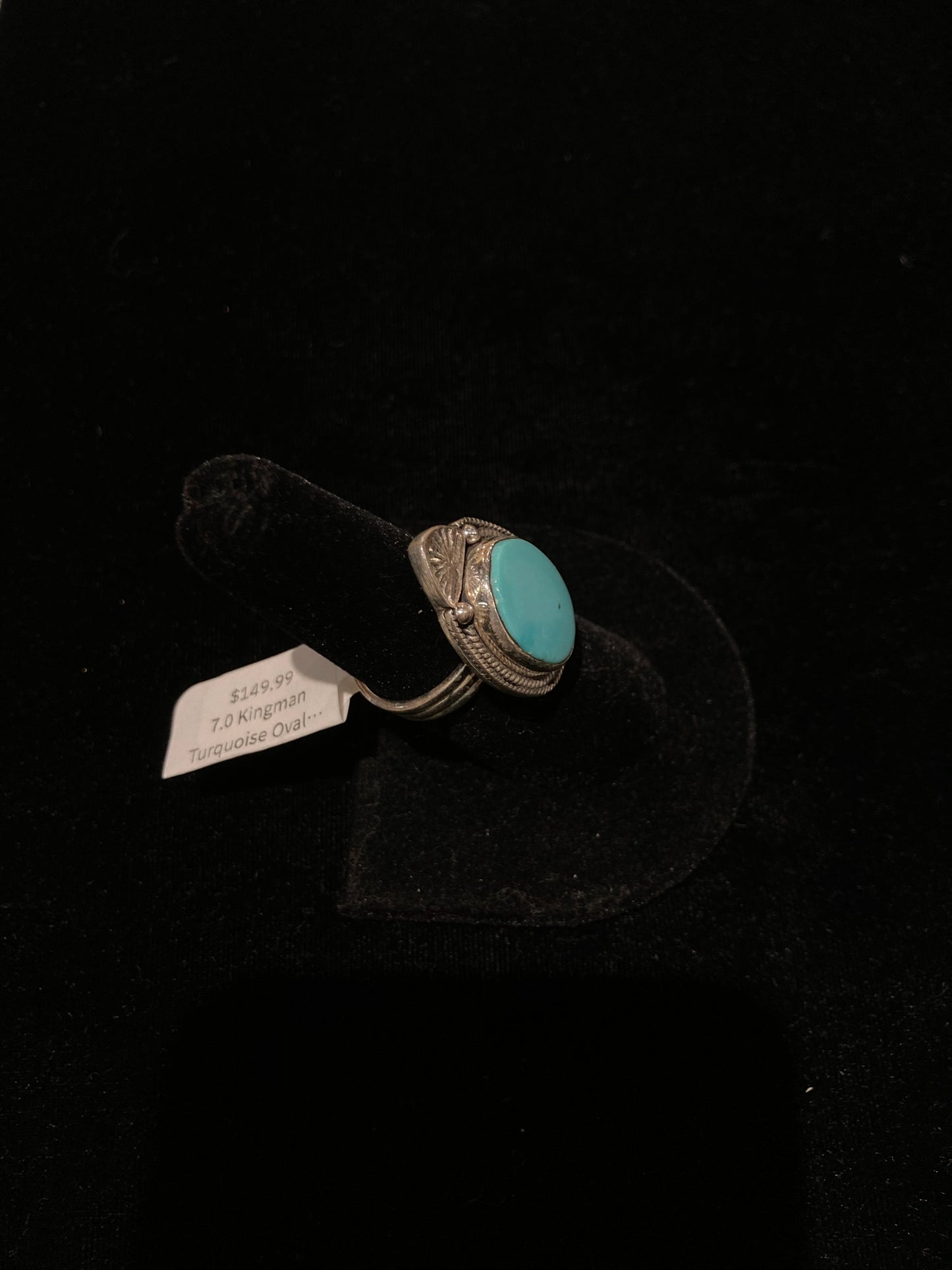 7.0 Kingman Turquoise Oval Ring