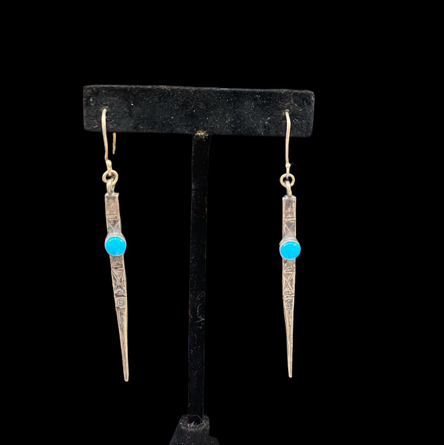 Sterling Silver Dangles with Sleeping Beauty Turquoise Dangle Earrings