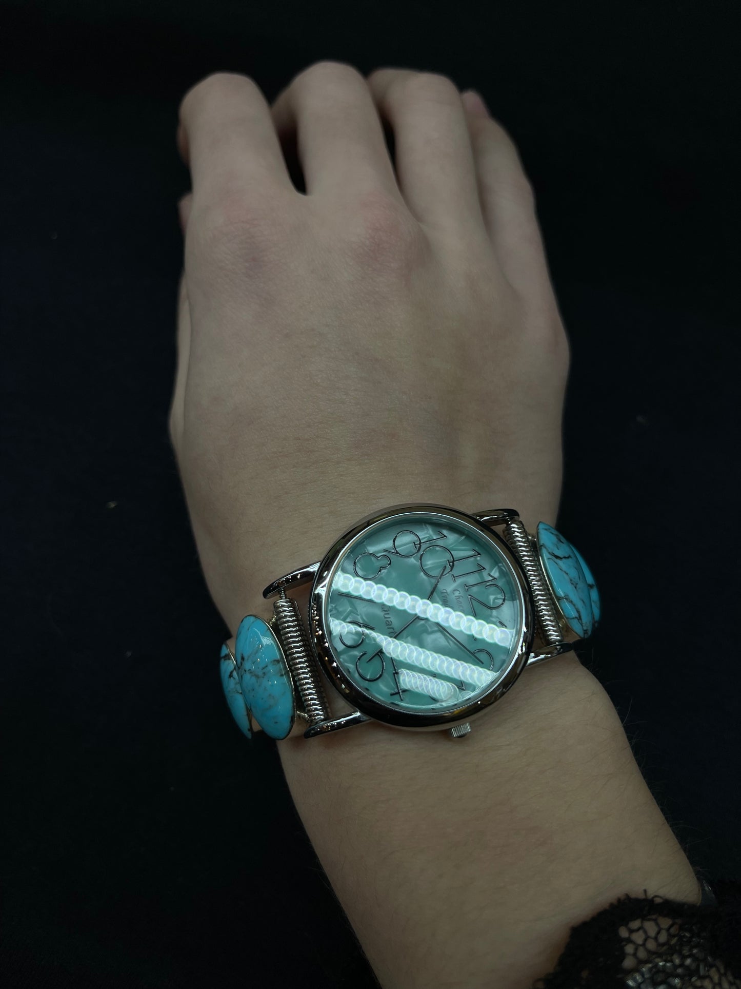 6"-7" 8 Stone Kingman Turquoise Watch Loyd Martinez, Navajo