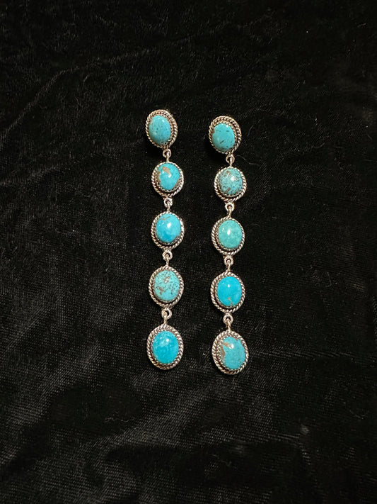 Kingman Turquoise Dangling Earrings