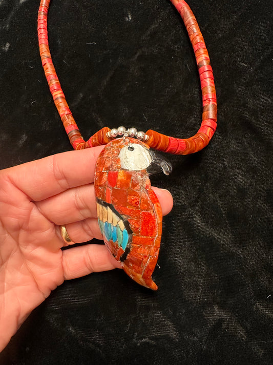 Handmade Inlay Beads and Inlaid Parrots