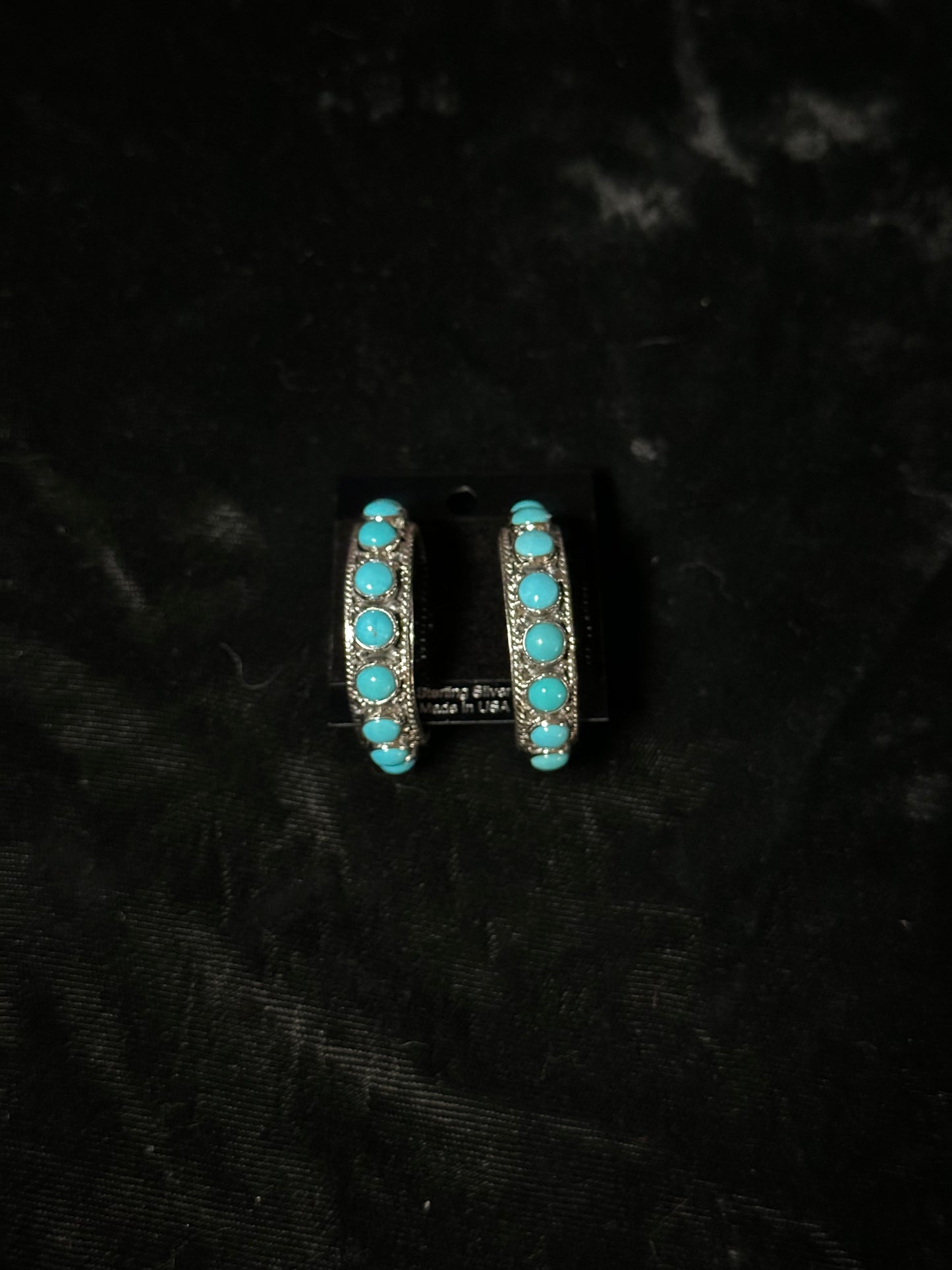 Sleeping Beauty Turquoise Hoop Earrings