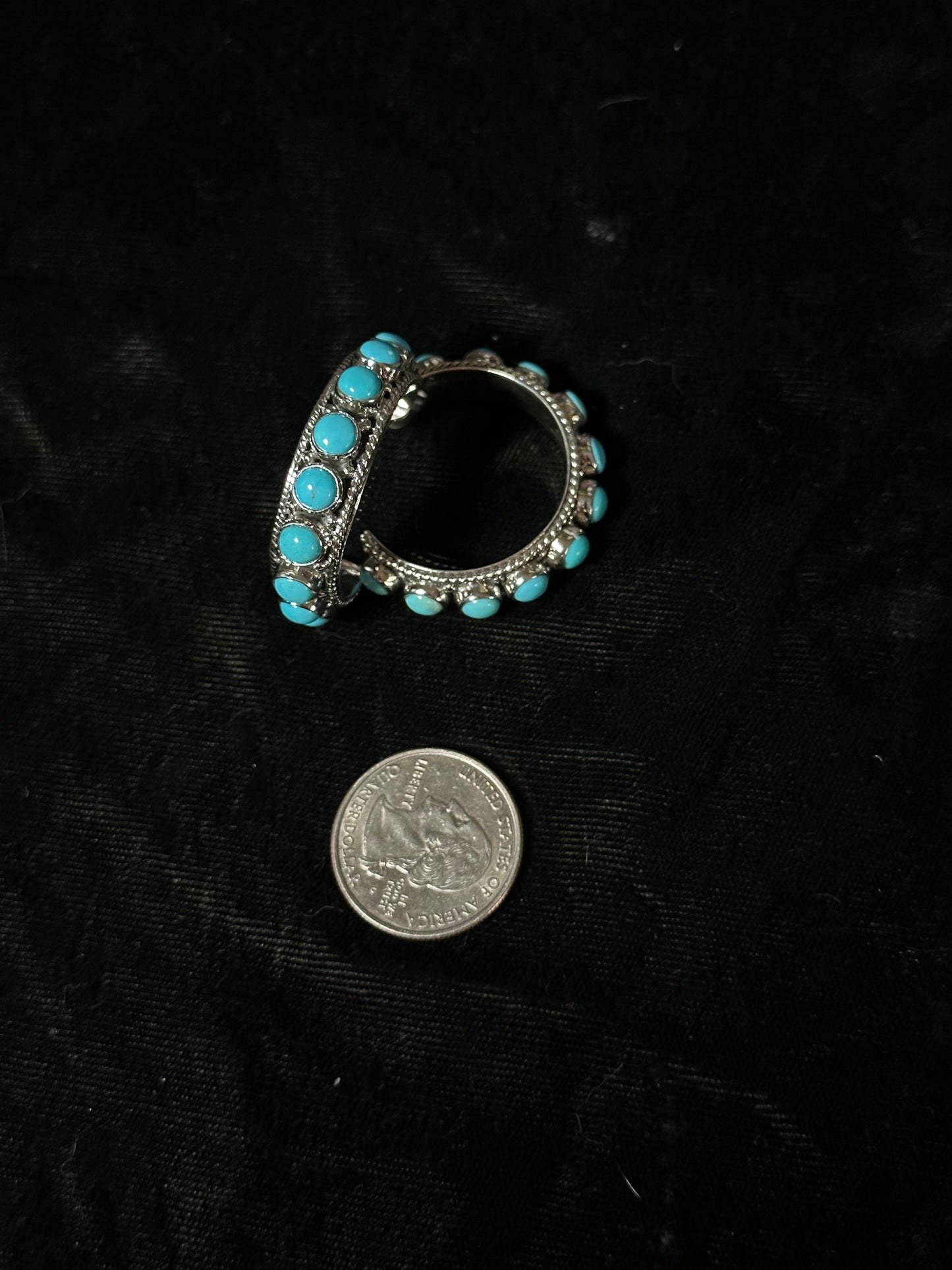 Sleeping Beauty Turquoise Hoop Earrings