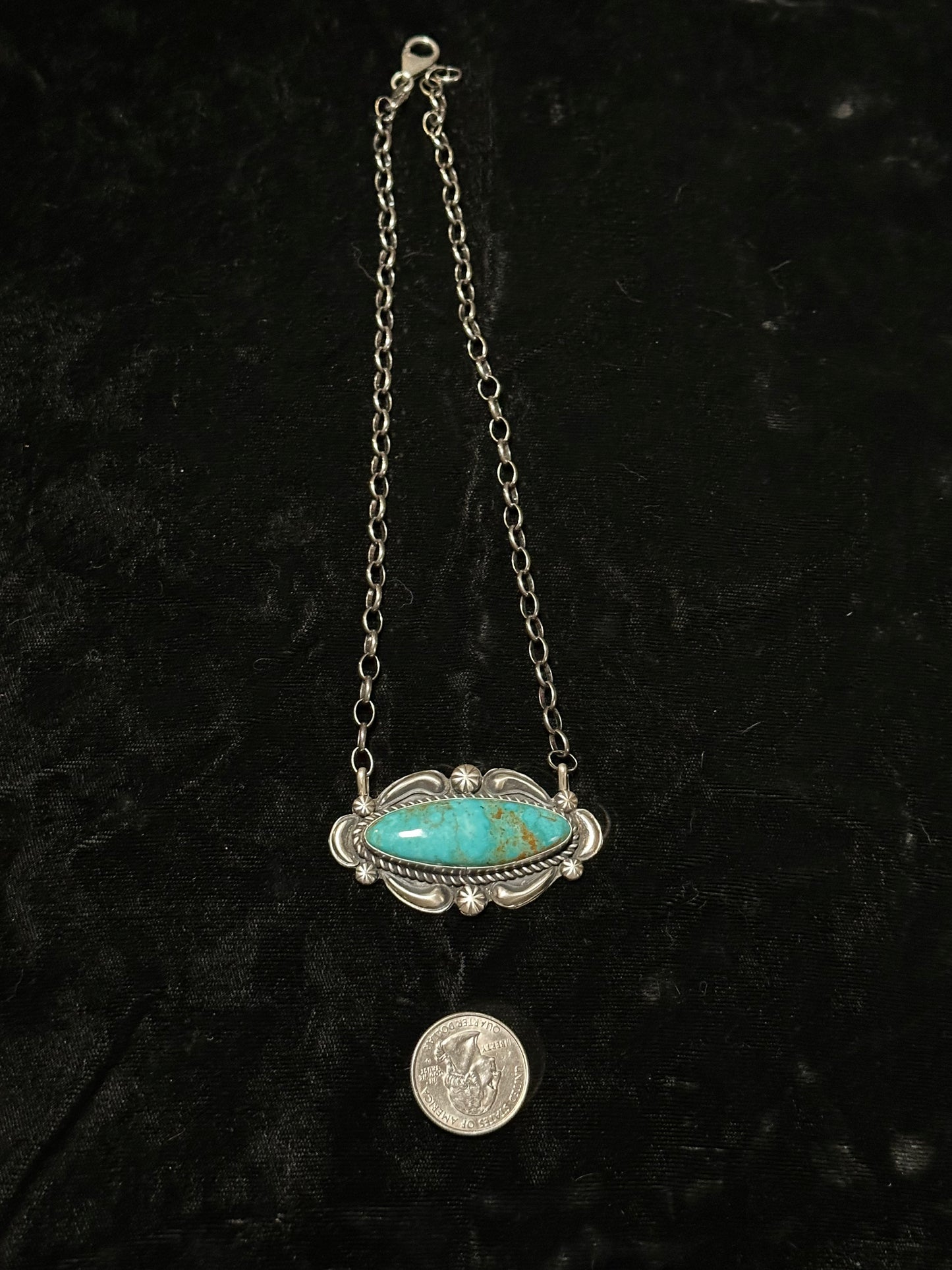Kingman Turquoise Necklace by Jeff James Navajo