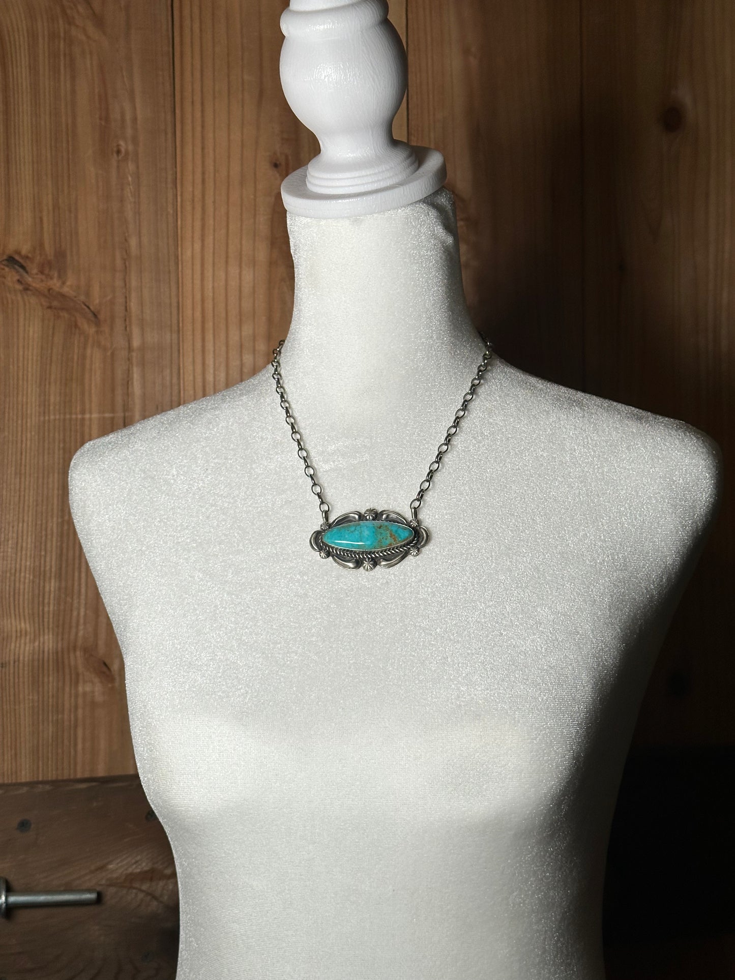 Kingman Turquoise Necklace by Jeff James Navajo