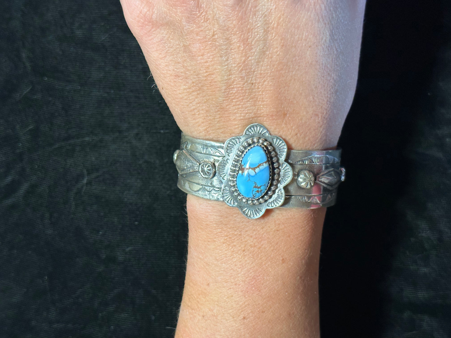 Golden Hills Turquoise Cuff Bracelet Navajo