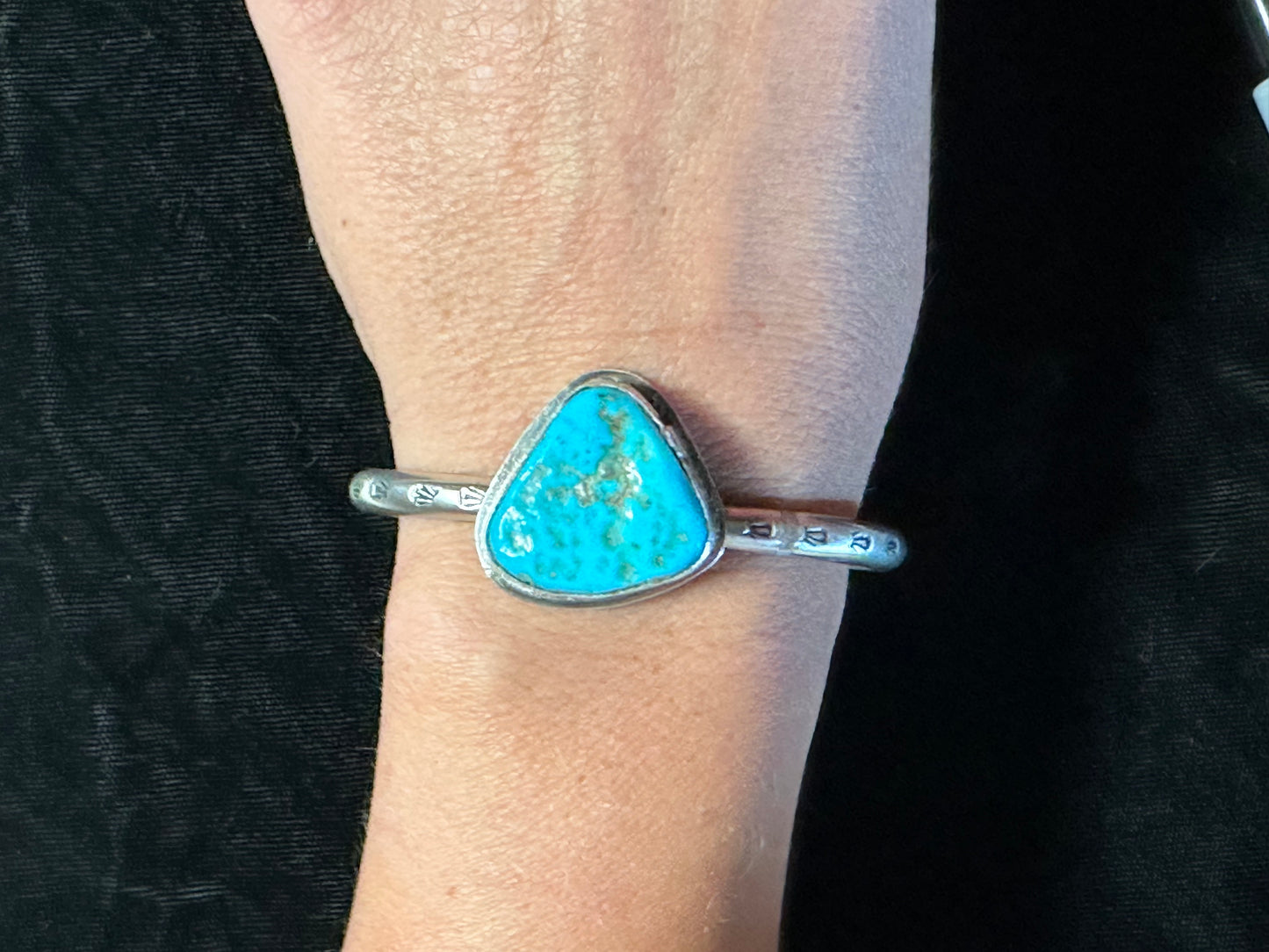 Kingman Turquoise Cuff Bracelet Navajo