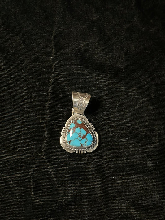 Egyptian Turquoise Pendant by John Nelson, Navajo made (10mm bale)