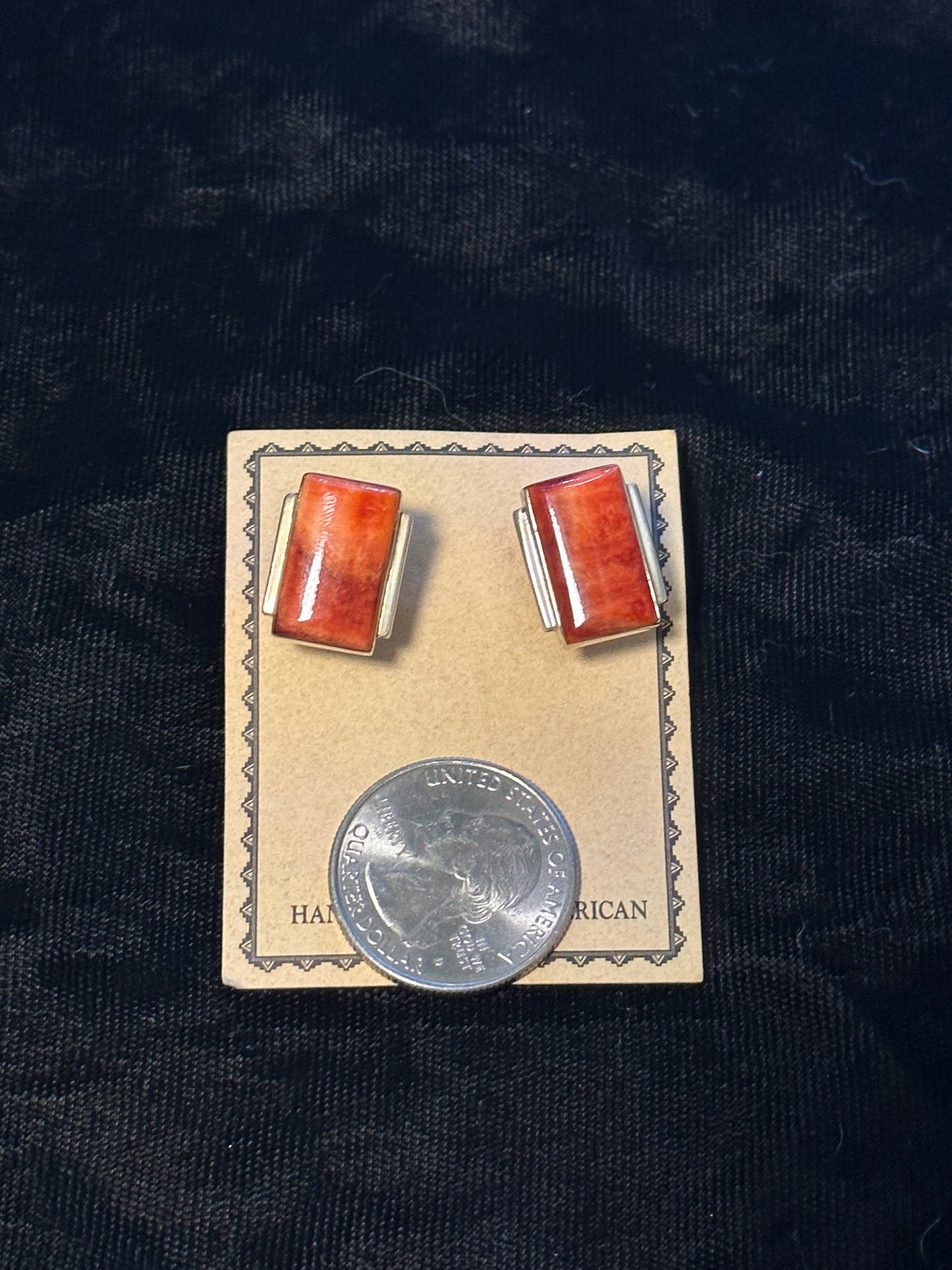 Red Spiny Oyster Cuff Links Navajo