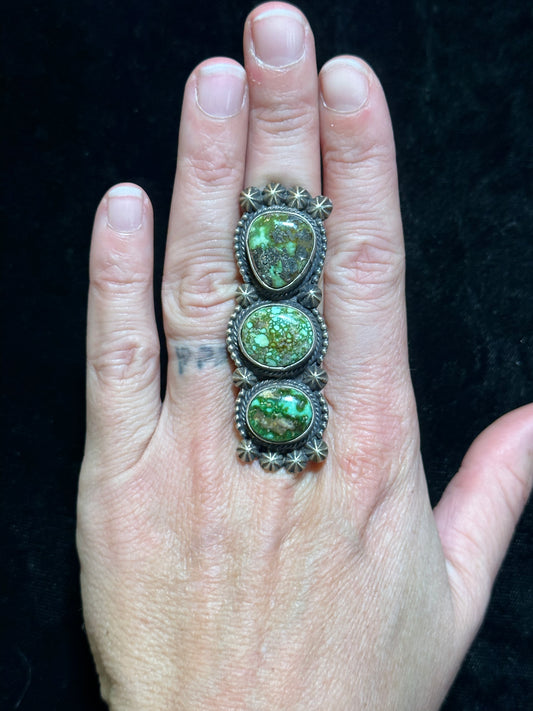 8.5 Sonoran Gold Ring Signed MT, Navajo