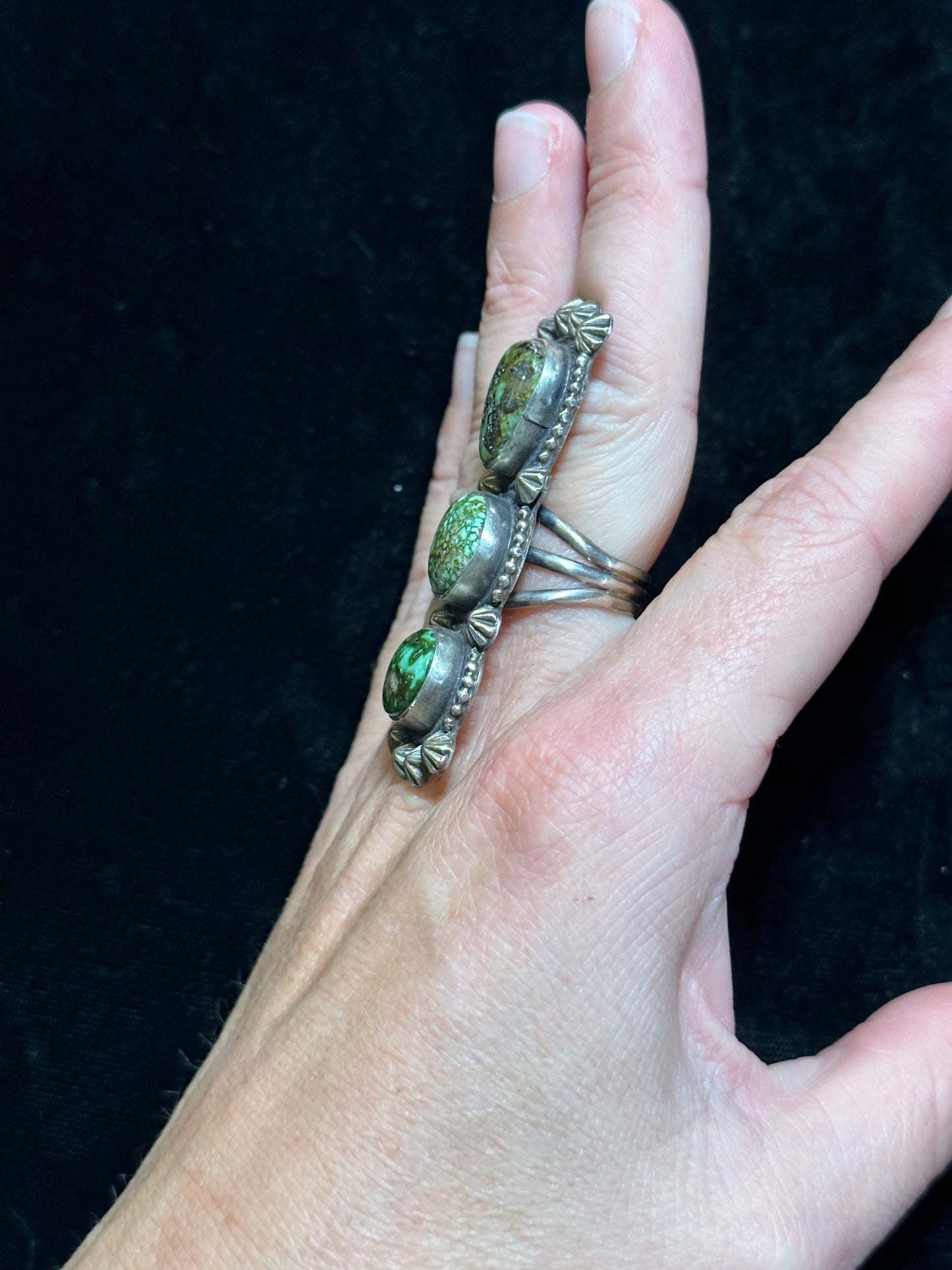 8.5 Sonoran Gold Ring Signed MT, Navajo