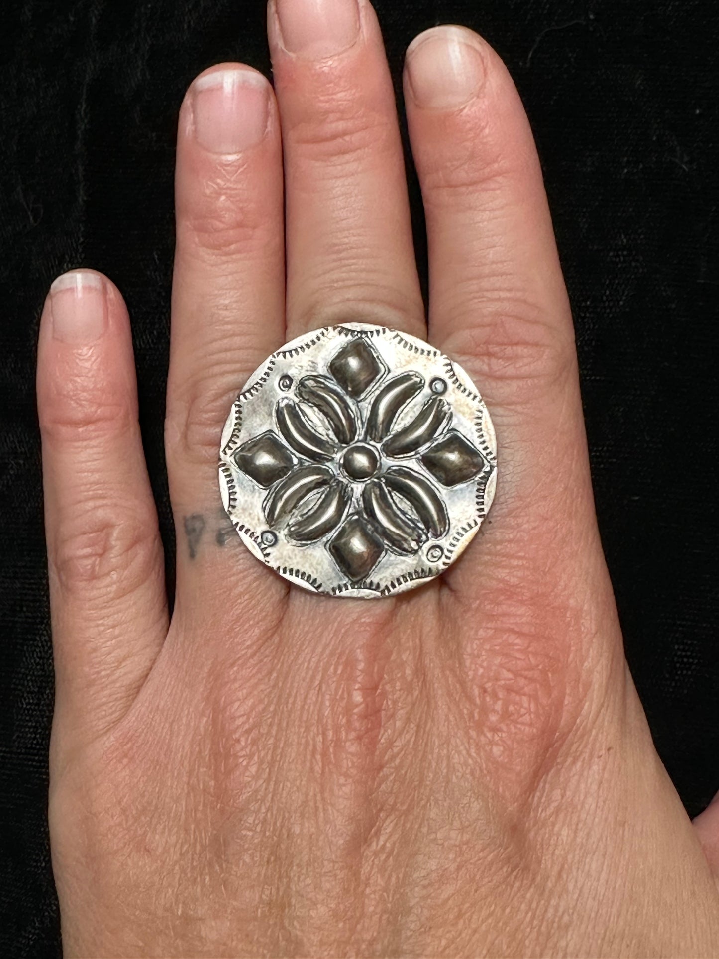 9.0 Concho Ring by Tahe,  L Navajo