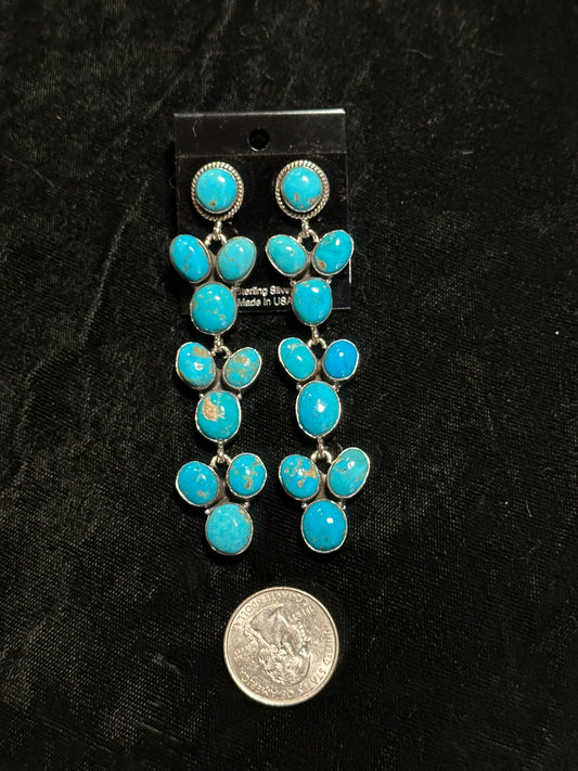 Natural Sleeping Beauty Turquoise Dangle Earrings