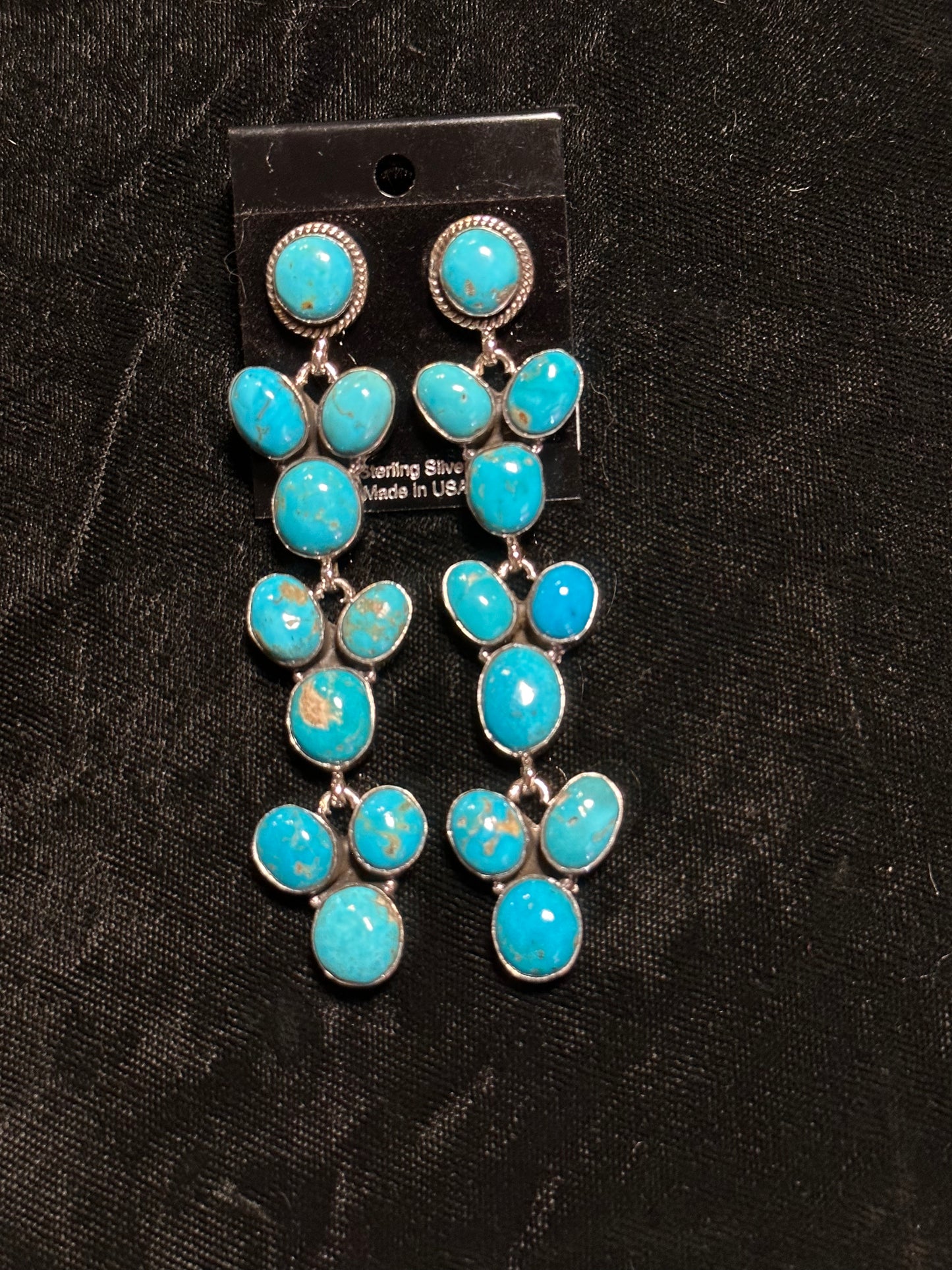 Natural Sleeping Beauty Turquoise Dangle Earrings