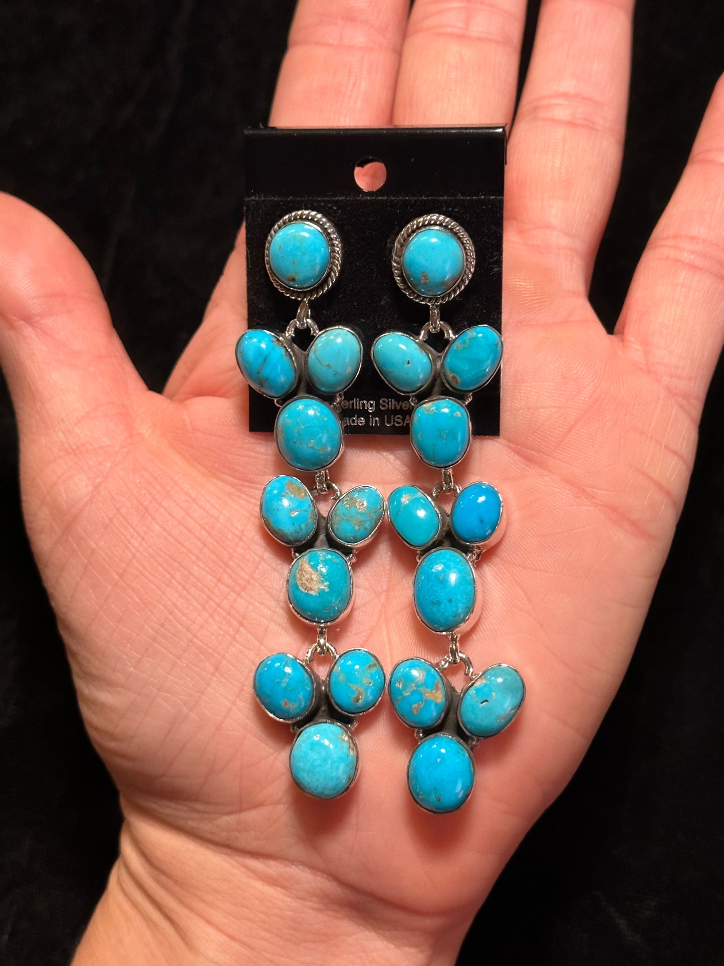 Natural Sleeping Beauty Turquoise Dangle Earrings