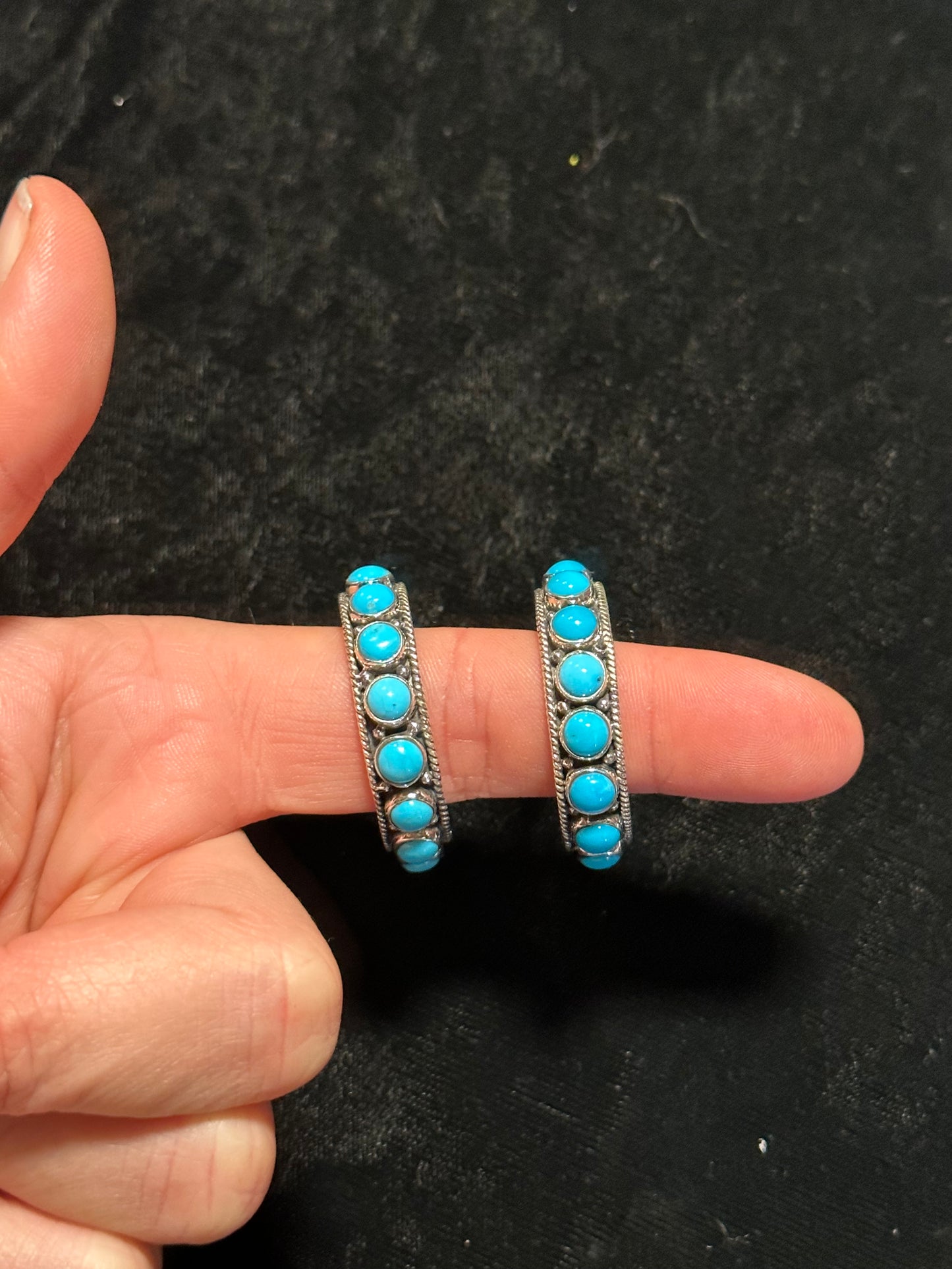 Sleeping Beauty Turquoise Hoop Earrings