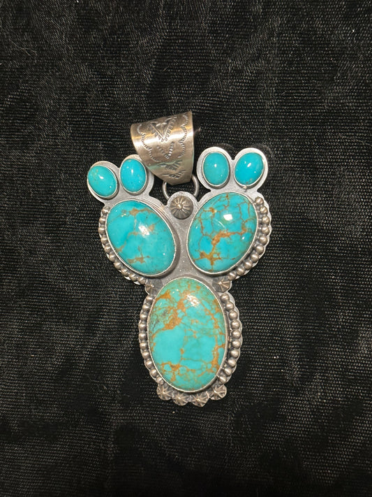 Cripple Creek Turquoise Cactus Pendant by Gilbert Platero (12mm bale)