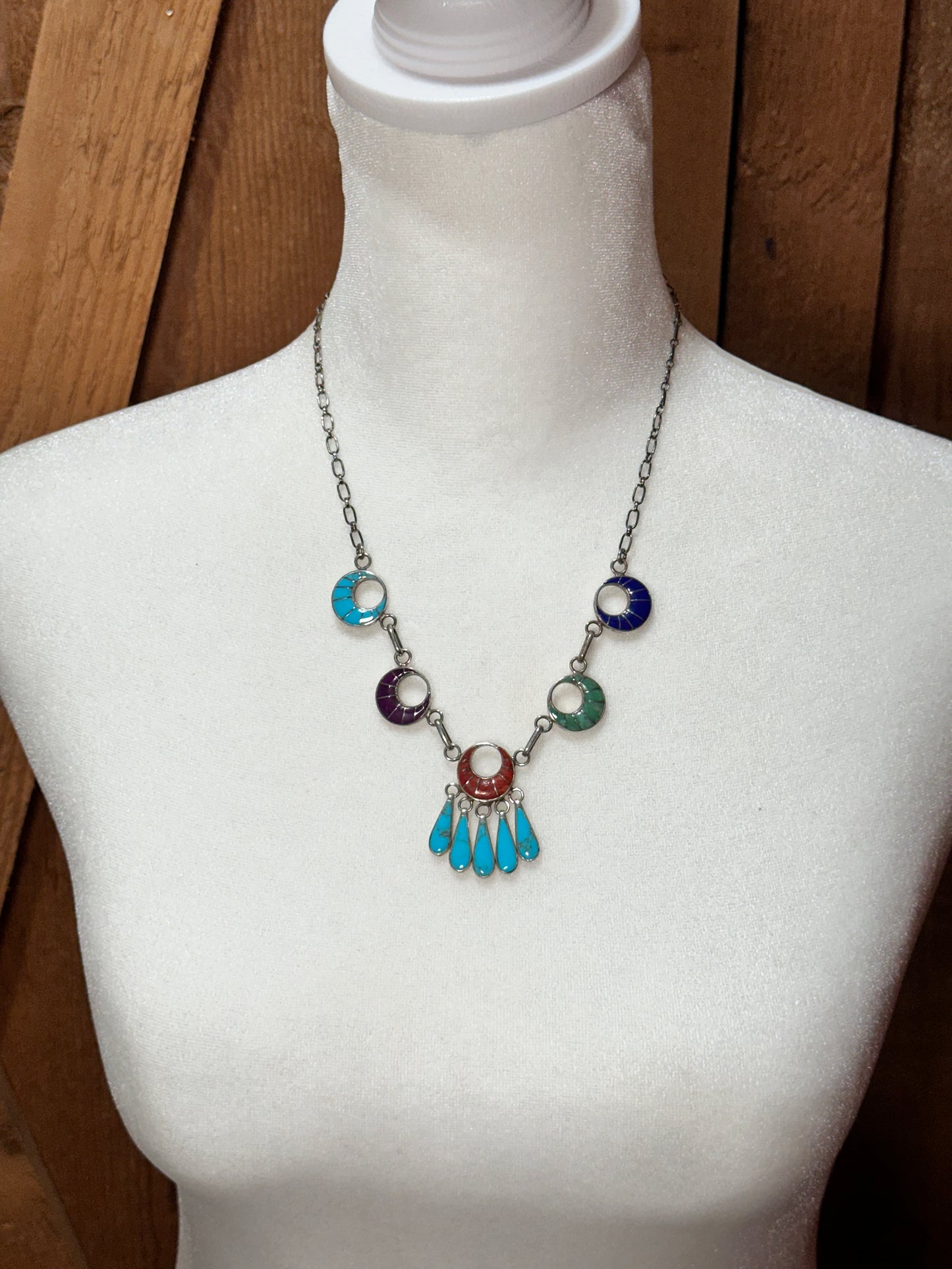 18” Colorful Inlay Necklace by Zuni