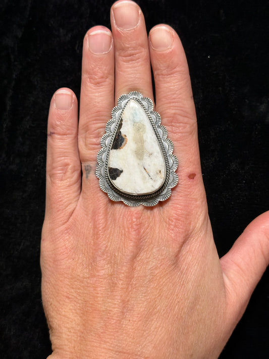 9.0 White Buffalo Teardrop Ring by Zia