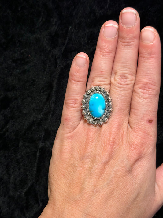 Size 6.5 Sonoran Blue Oval Cut Ring