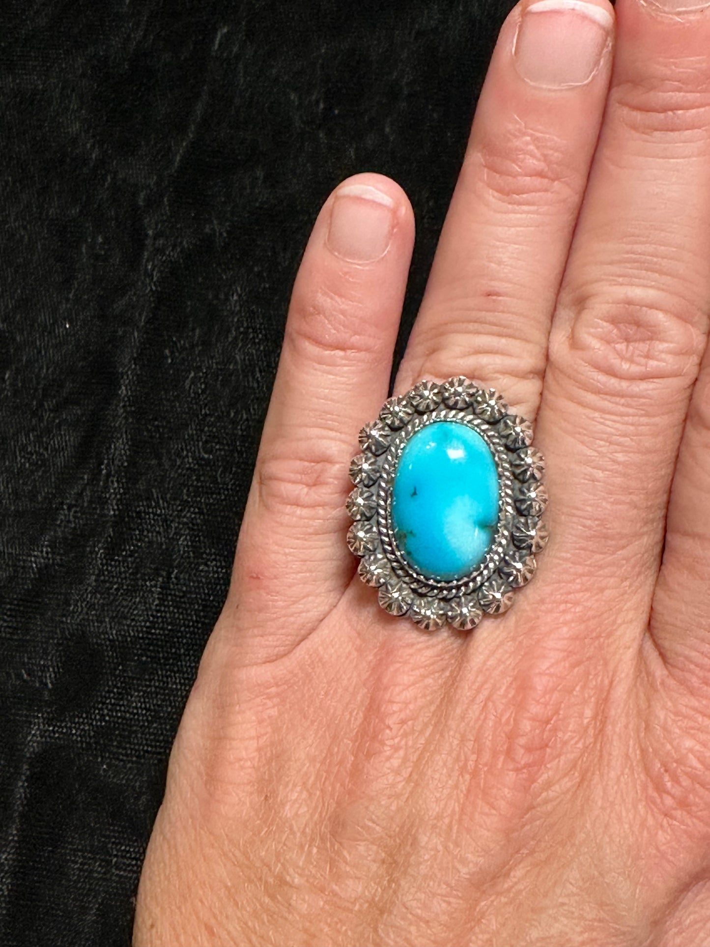 Size 6.5 Sonoran Blue Oval Cut Ring