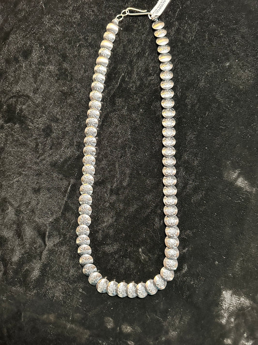 24" Stamped Navajo Pearl Pillow Beads