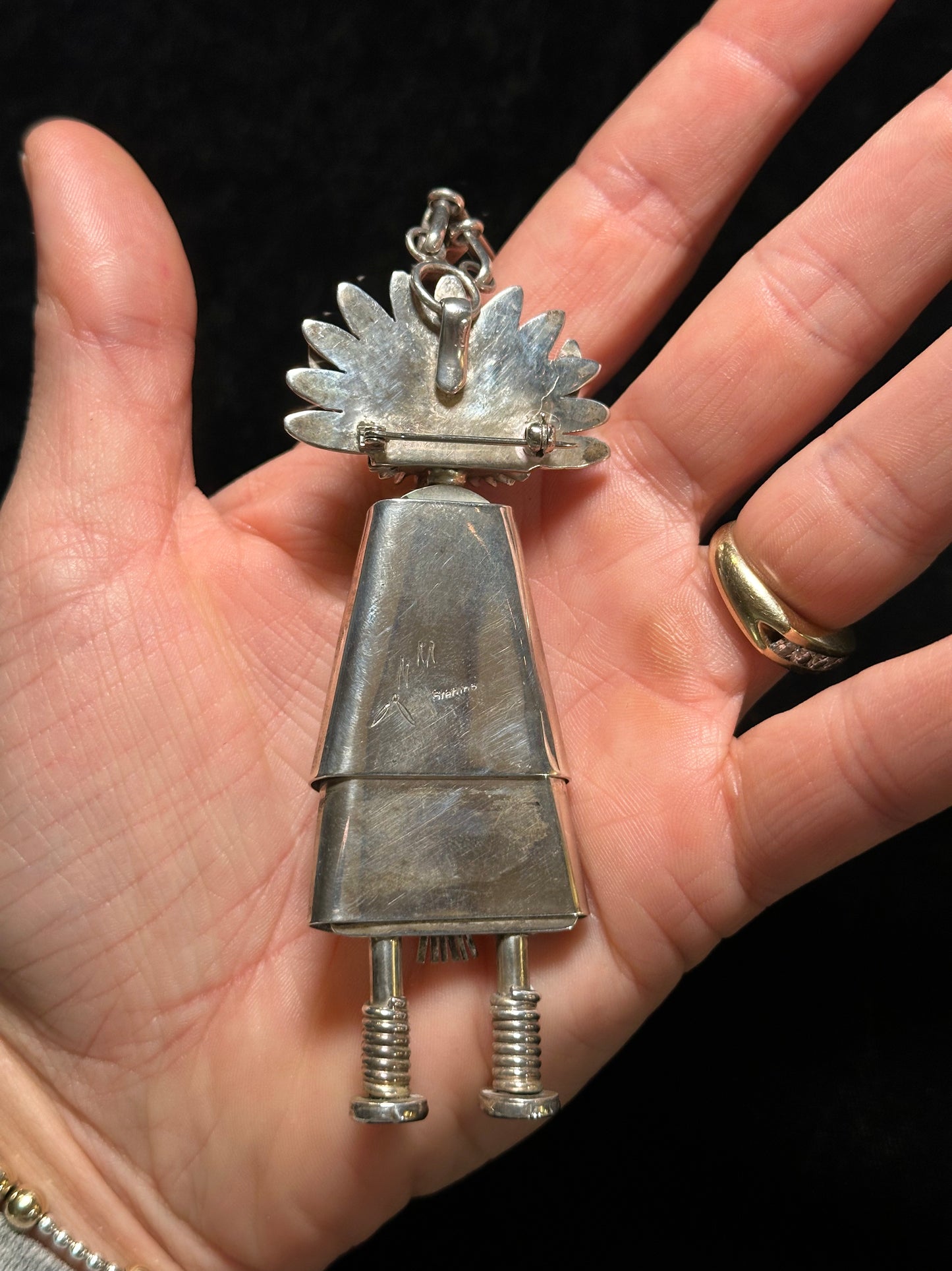 20" Vintage Maker Marked Pin/Pendant Necklace