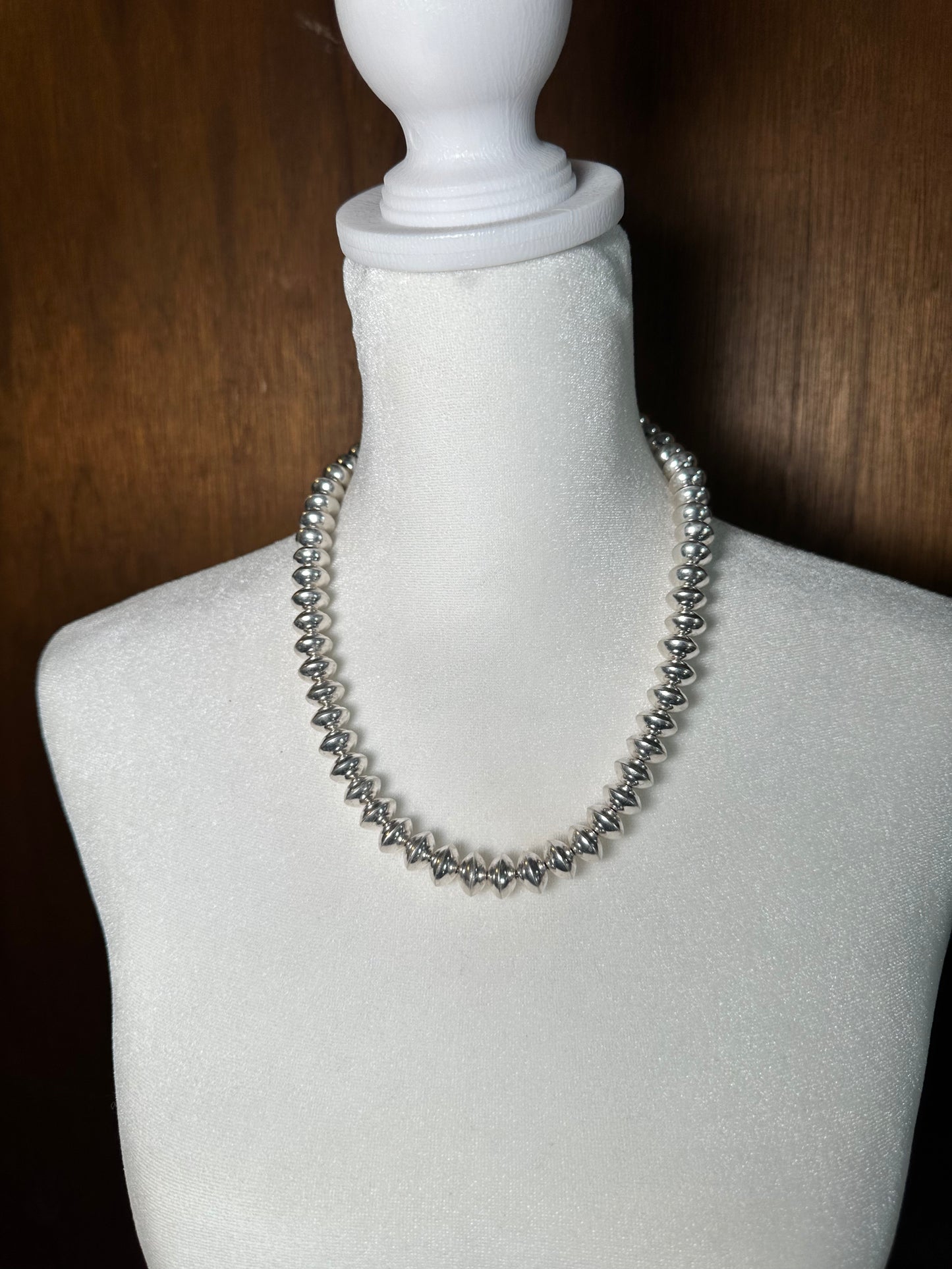 12mm 20” Handmade Navajo Pearls by Tonisha Haley, Navajo