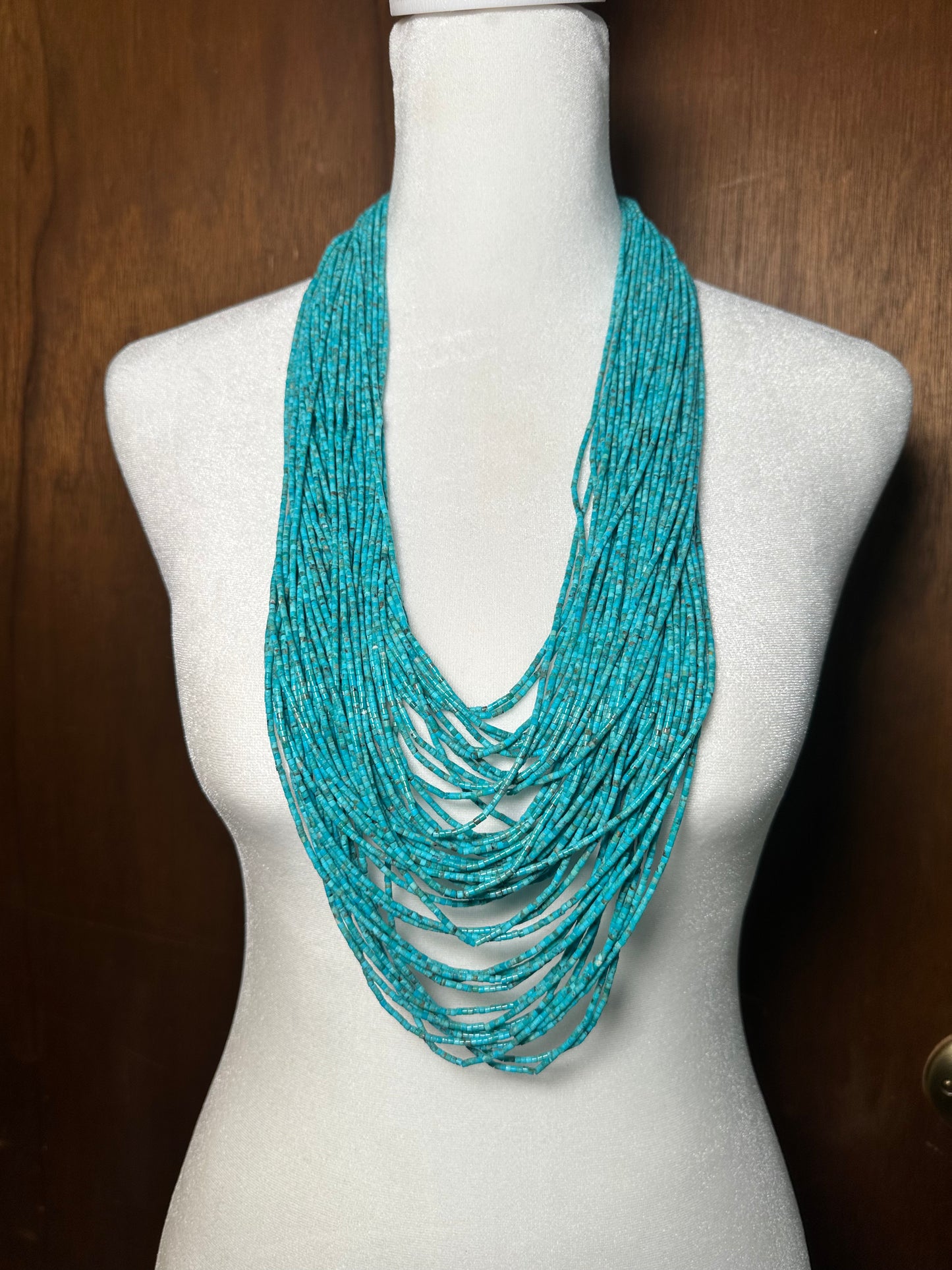 34" Turquoise 50 strand Heishi Bead Necklace