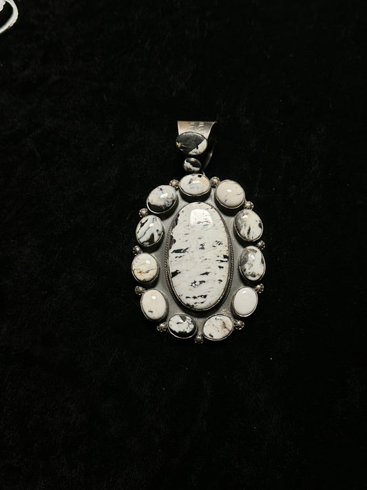 Large White Buffalo Cluster Pendant by S. Nez (19.6mm bale)