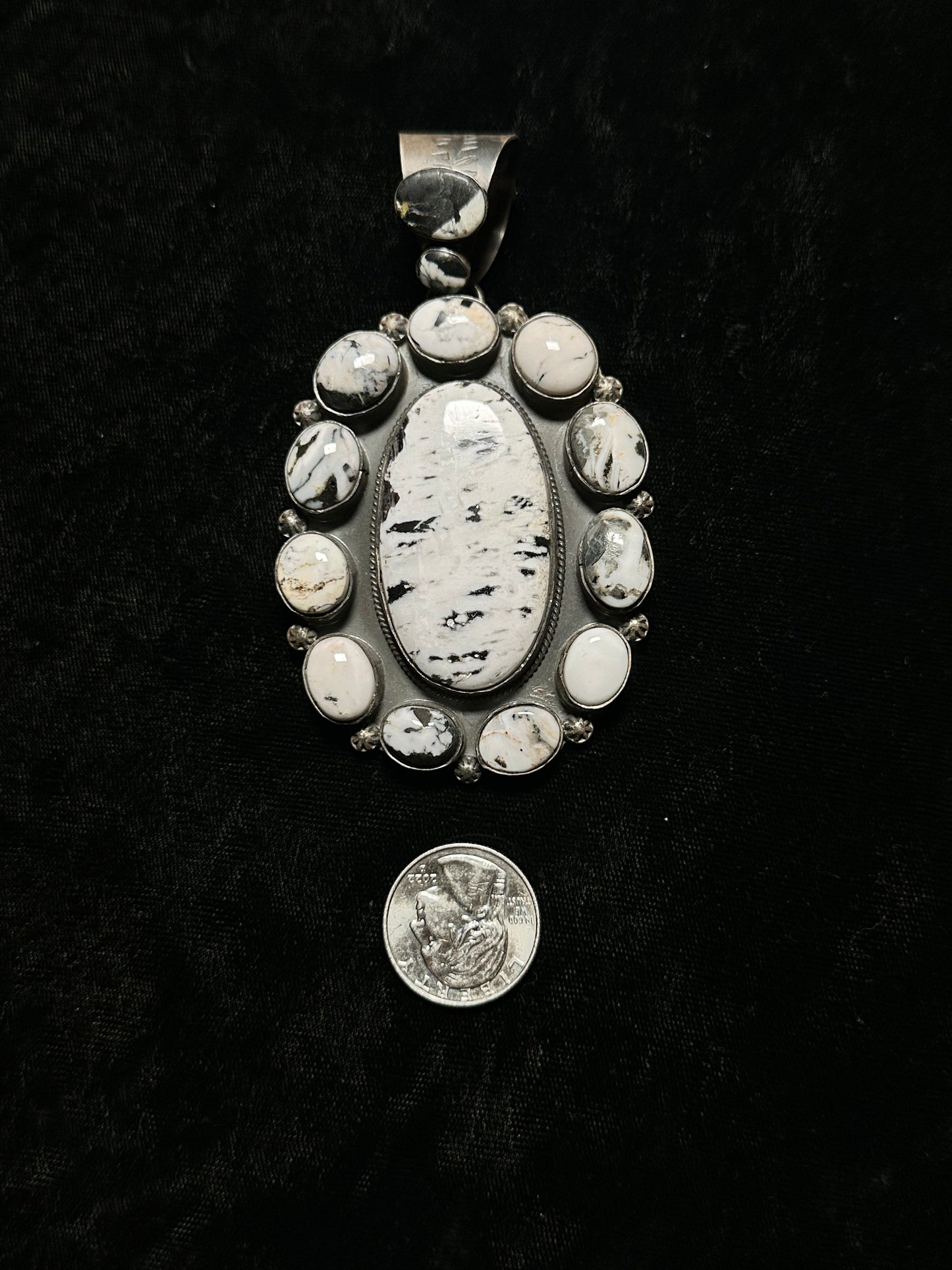 Large White Buffalo Cluster Pendant by S. Nez (19.6mm bale)