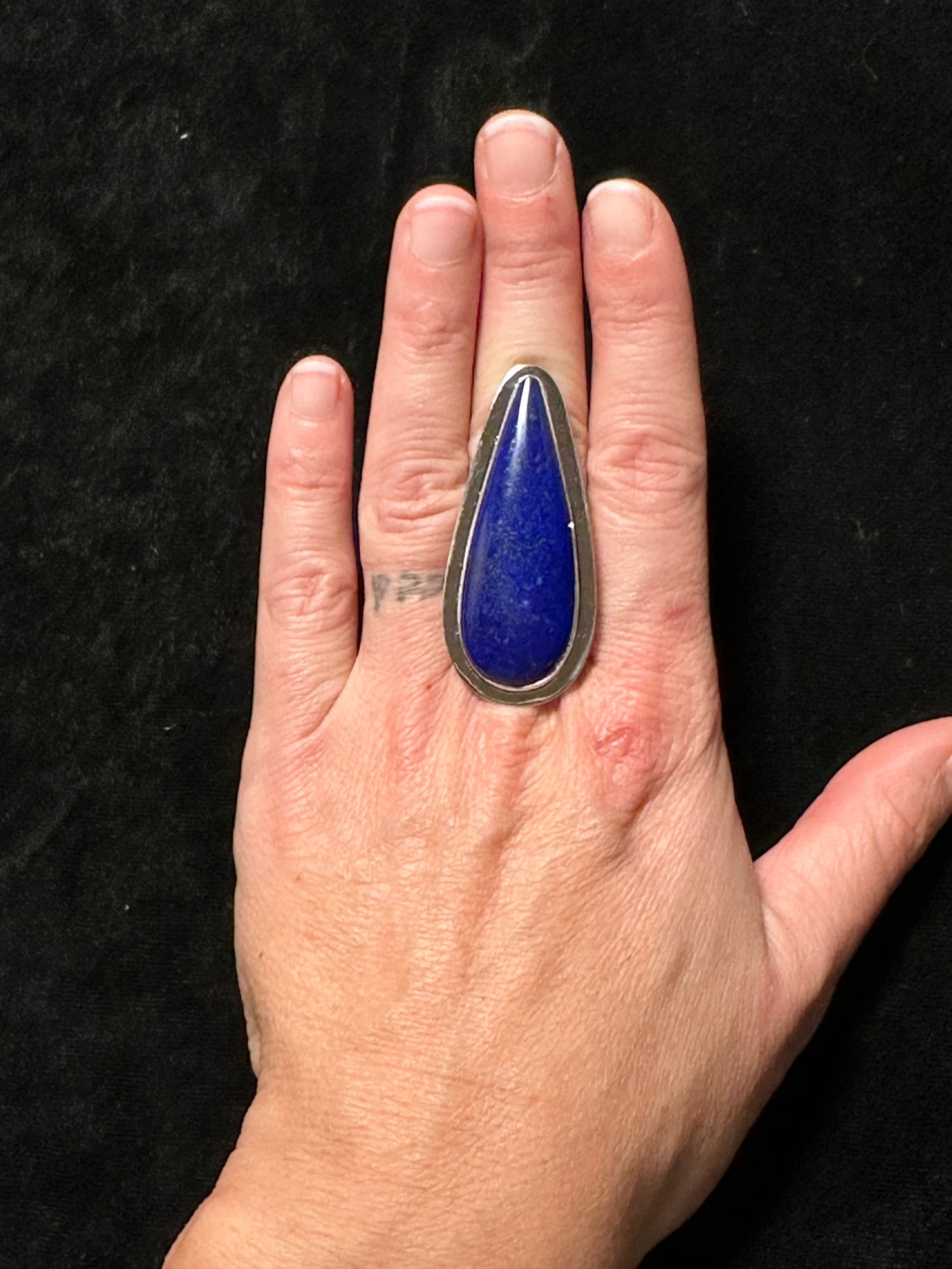 8.0 Lapis Ring By Marie Jackson, Navajo