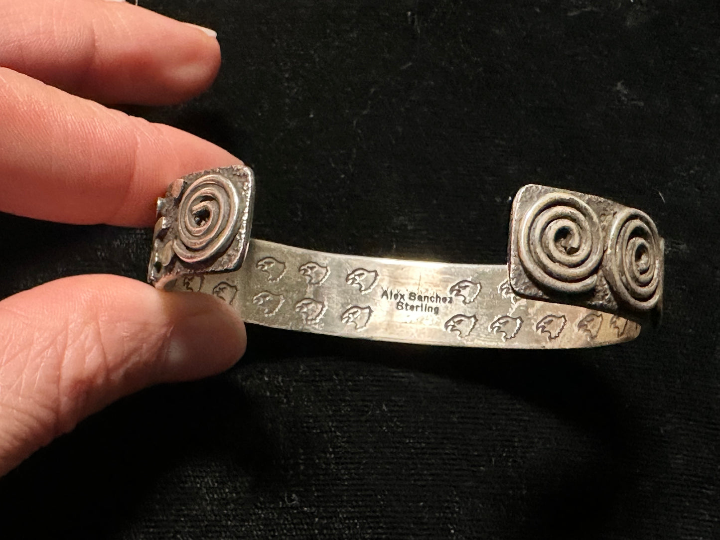 6 3/4” Cuff with Bisbee Stone and Silver Overlay by Alex Sanchez, Navajo