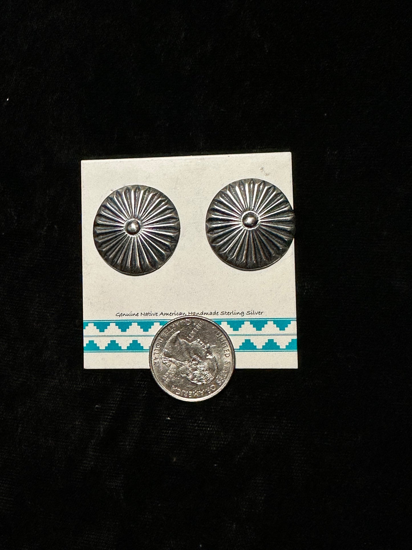 Sterling Silver Concho Post Earrings By Rita Daye, Navajo