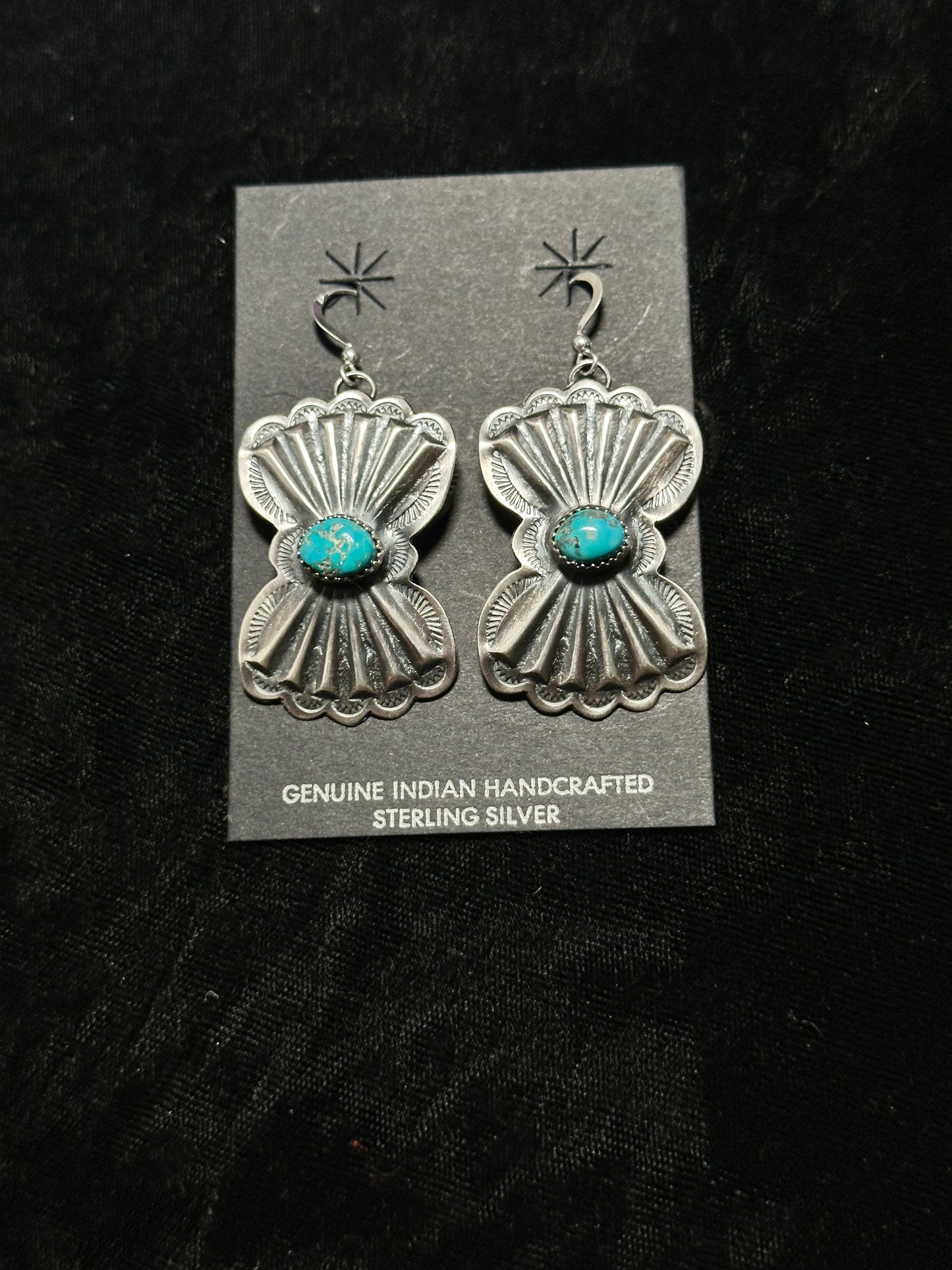 Lightweight Concho Dangle Earrings by Rita Daye, Navajo