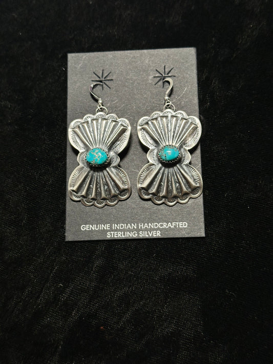 Lightweight Concho Dangle Earrings by Rita Daye, Navajo