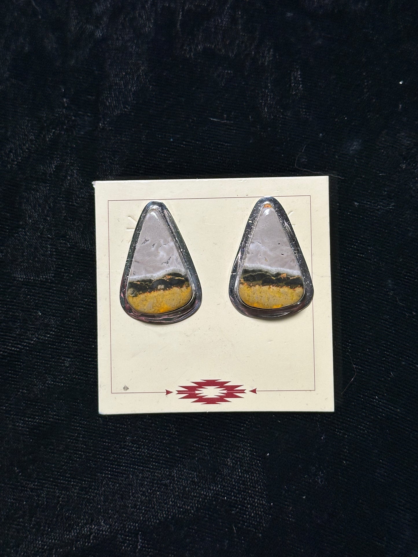 LOT 56 E 1/11 Bumble Bee Jasper Post Earrings