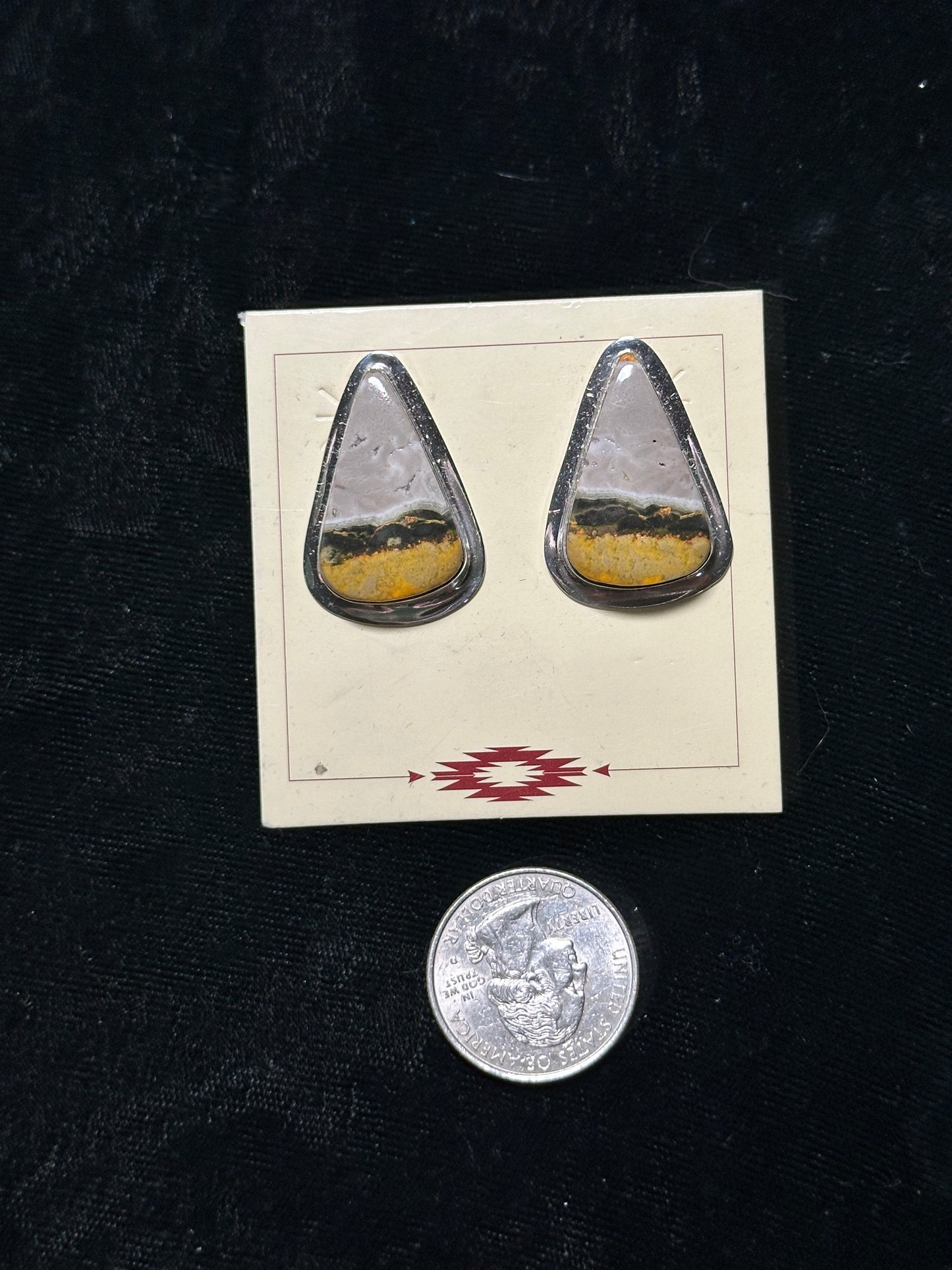 LOT 56 E 1/11 Bumble Bee Jasper Post Earrings