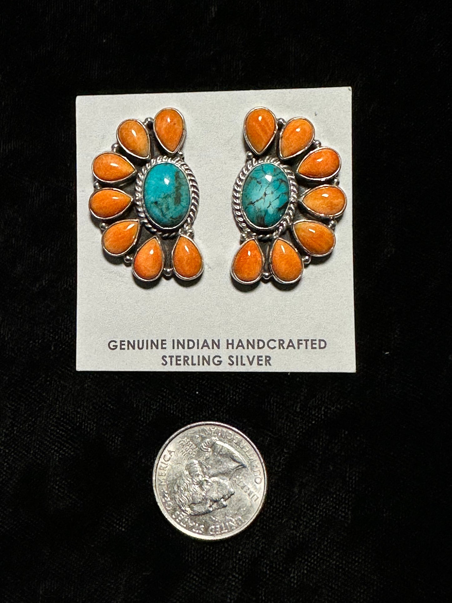 Turquoise and Spiney Half Cluster By B. Begay, Navajo