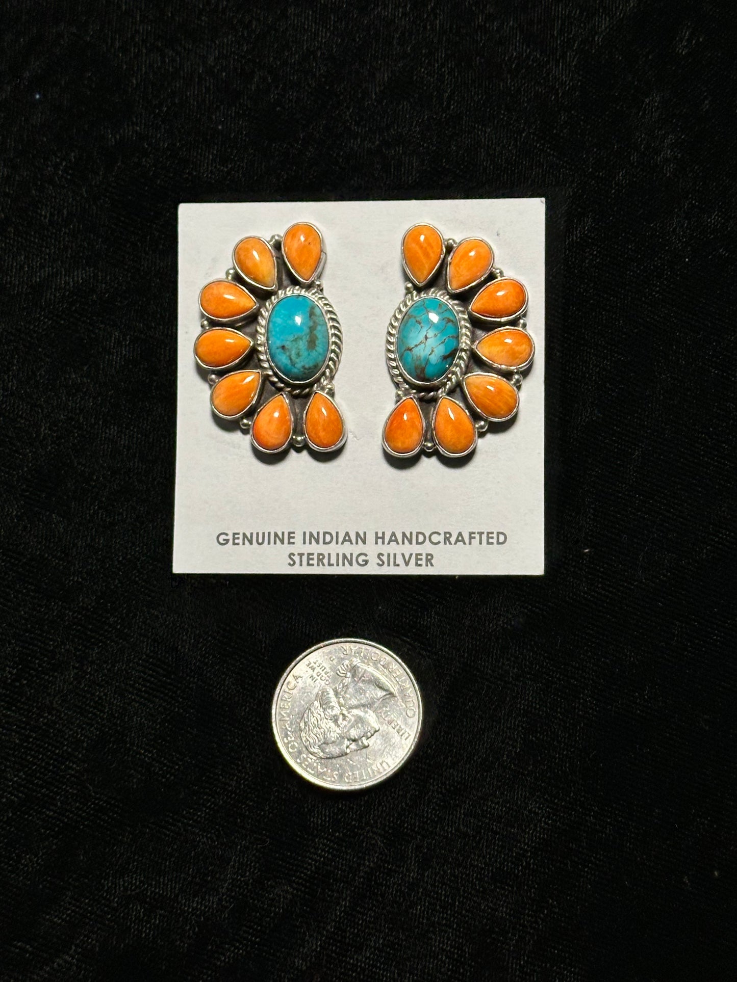 Turquoise and Spiney Half Cluster By B. Begay, Navajo