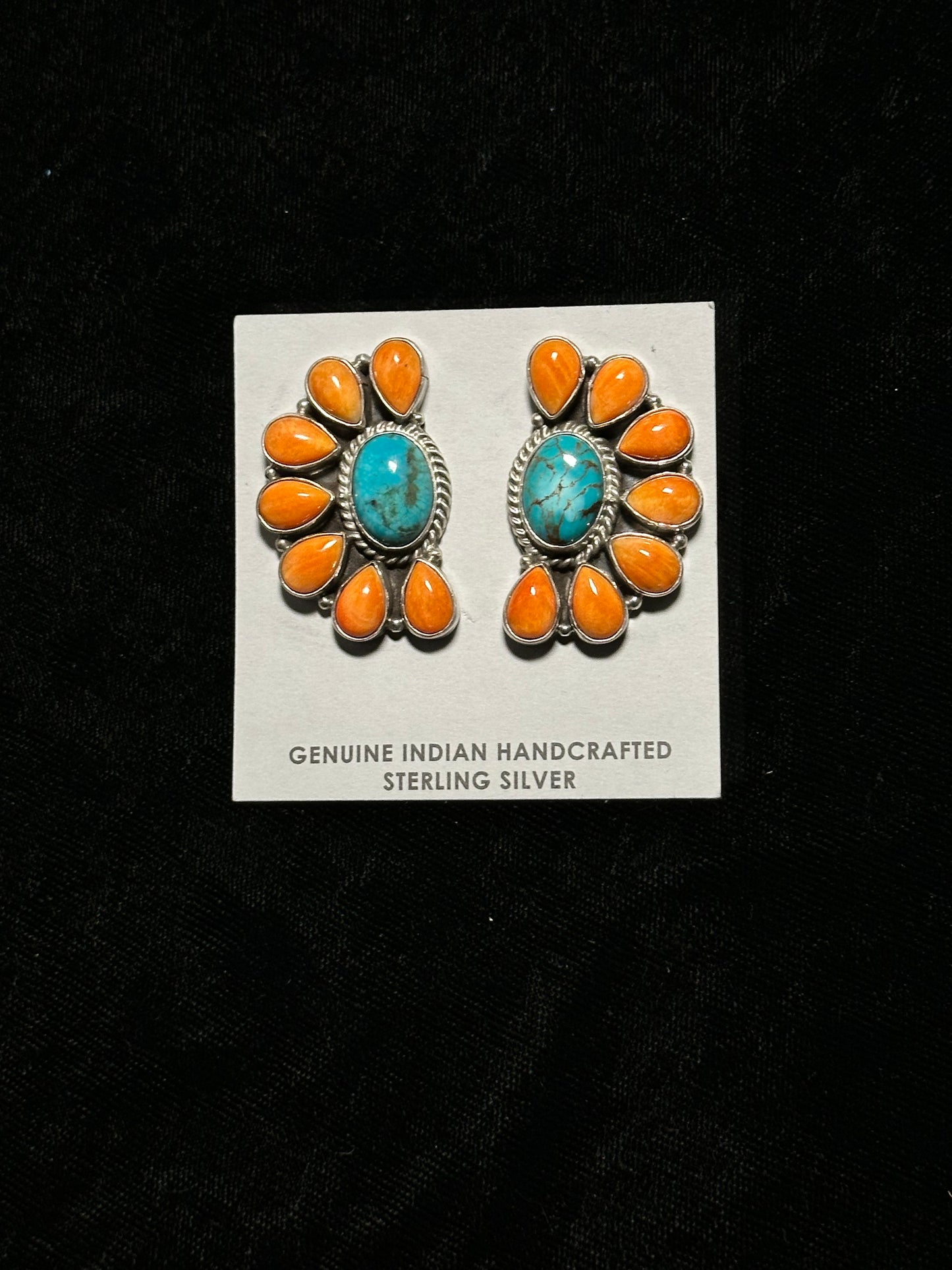 Turquoise and Spiney Half Cluster By B. Begay, Navajo