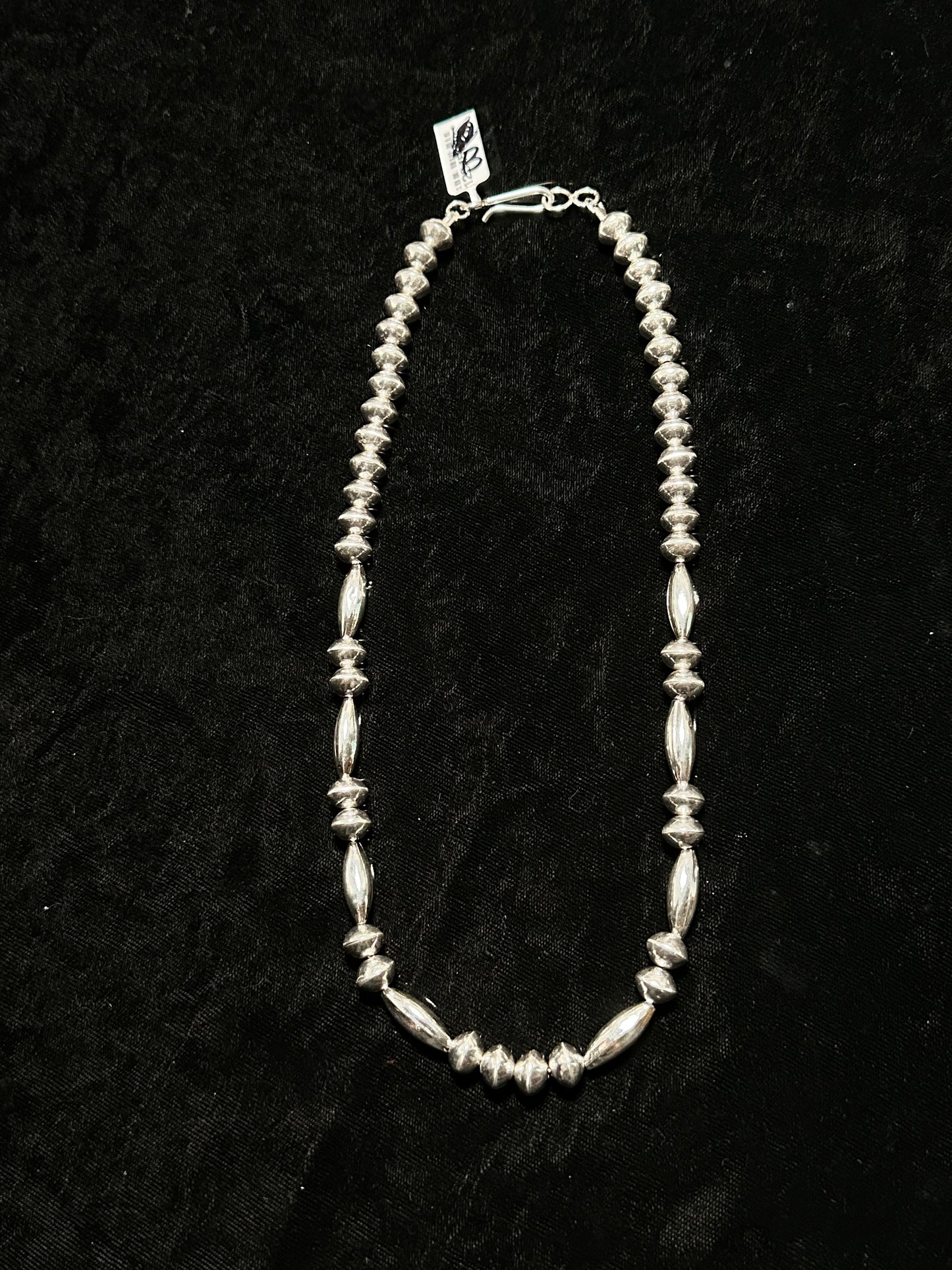 20" 9mm Disk Navajo Pearl Necklace By Preston Haley, Navajo