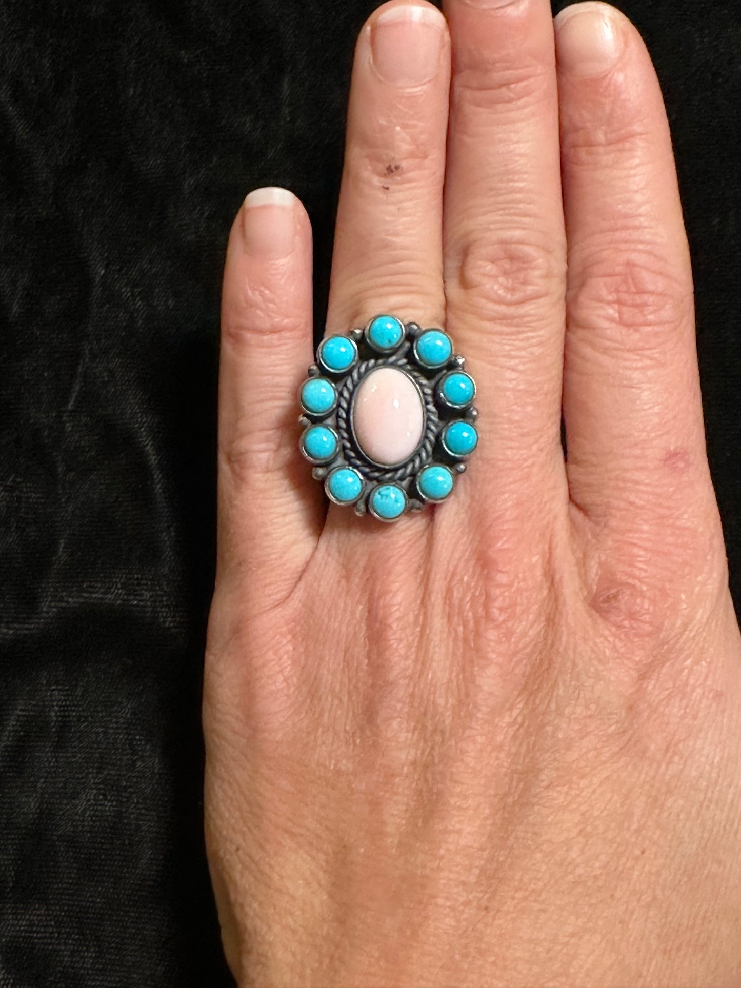 7.0 Conk Shell/ Sleeping Beauty Turquoise Ring
