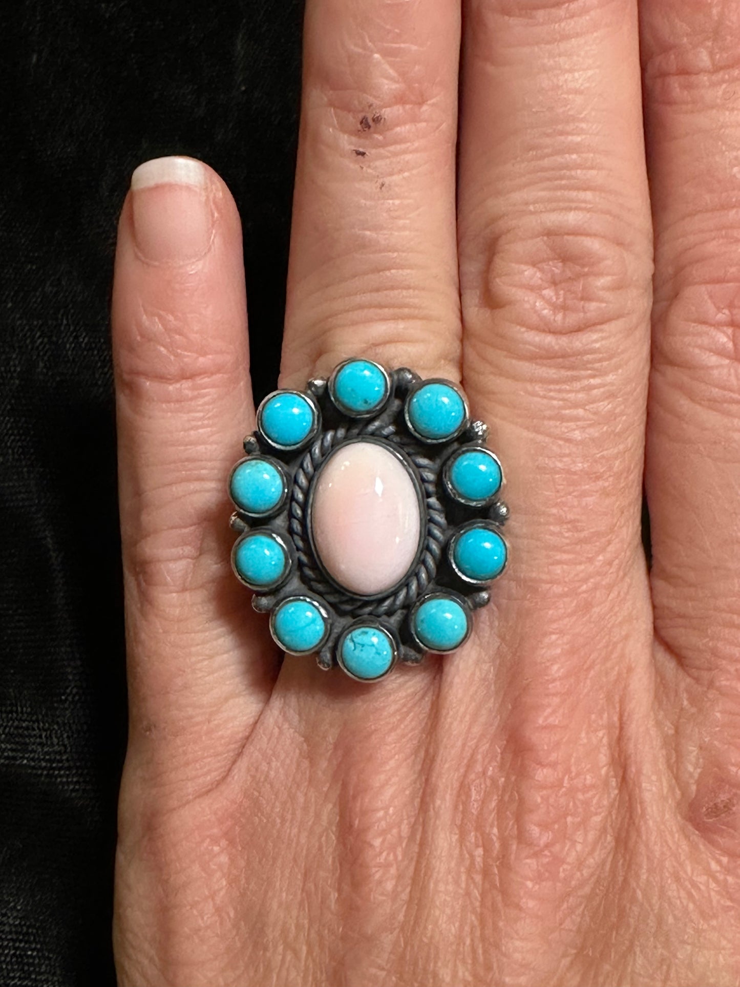 7.0 Conk Shell/ Sleeping Beauty Turquoise Ring