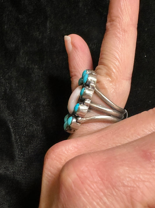7.0 Conk Shell/ Sleeping Beauty Turquoise Ring