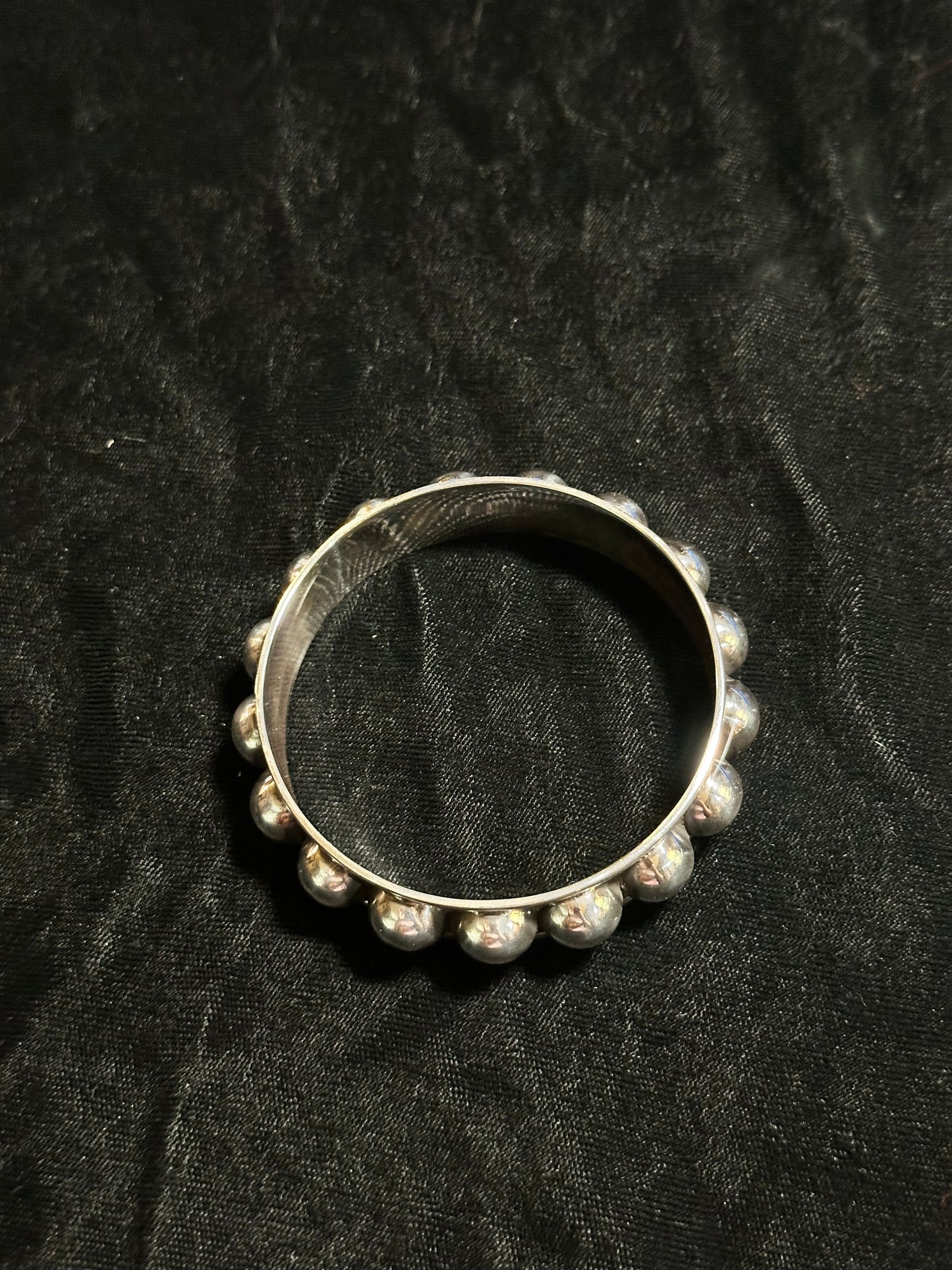 Sterling Silver Bangle with 12mm Silver Dots