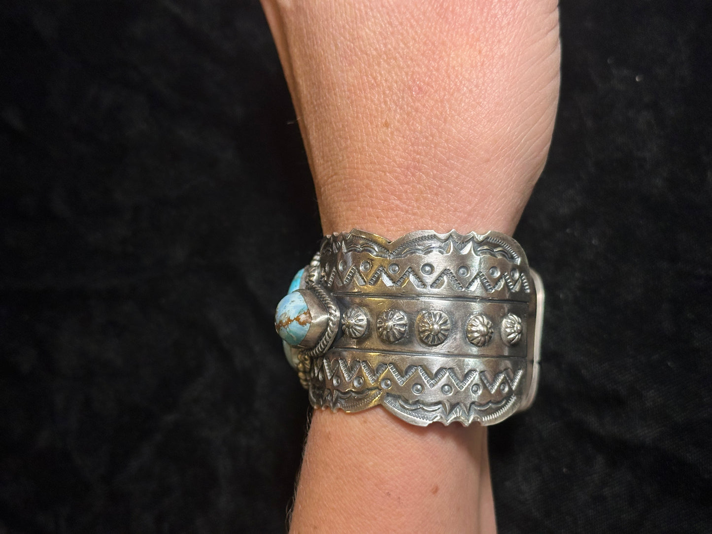 7 1/2" Golden Hills Turquoise Cuff by Jeff Largo, Navajo