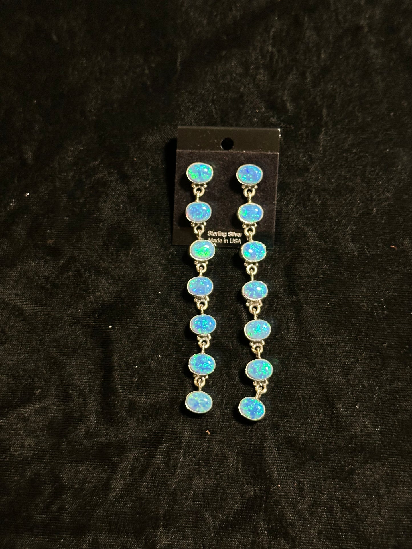 3 1/2” Opal Dangle Earrings