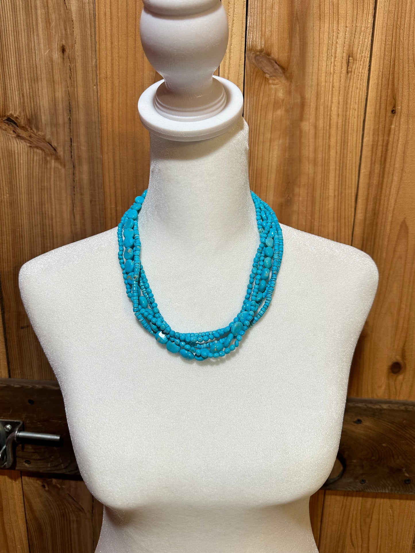5 Strand Sleeping Beauty Turquoise Necklace
